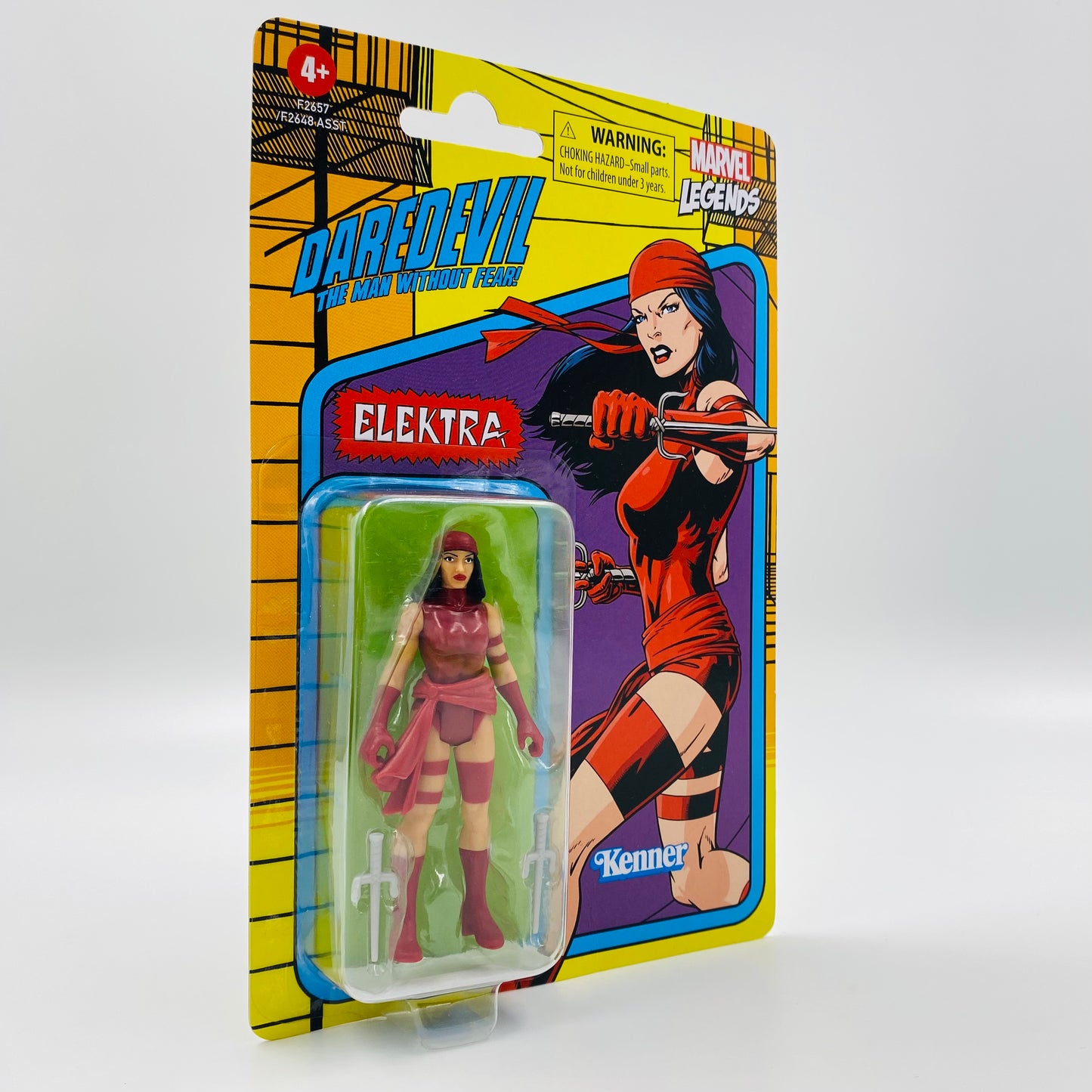 Marvel Legends Retro Elektra carded 3.75” action figure (2021) Kenner (Hasbro)