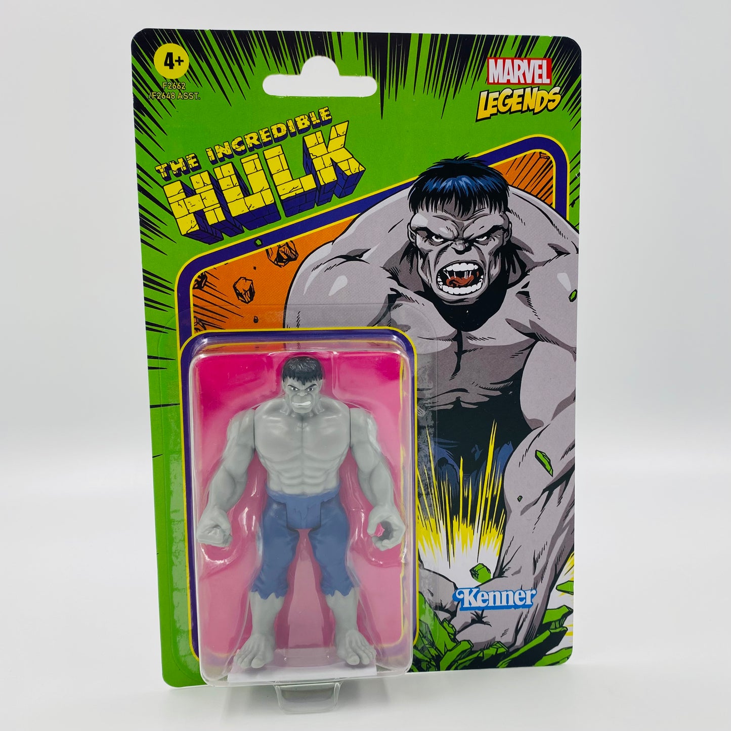 Marvel Legends Retro Gray Hulk carded 4” action figure (2021) Kenner (Hasbro)