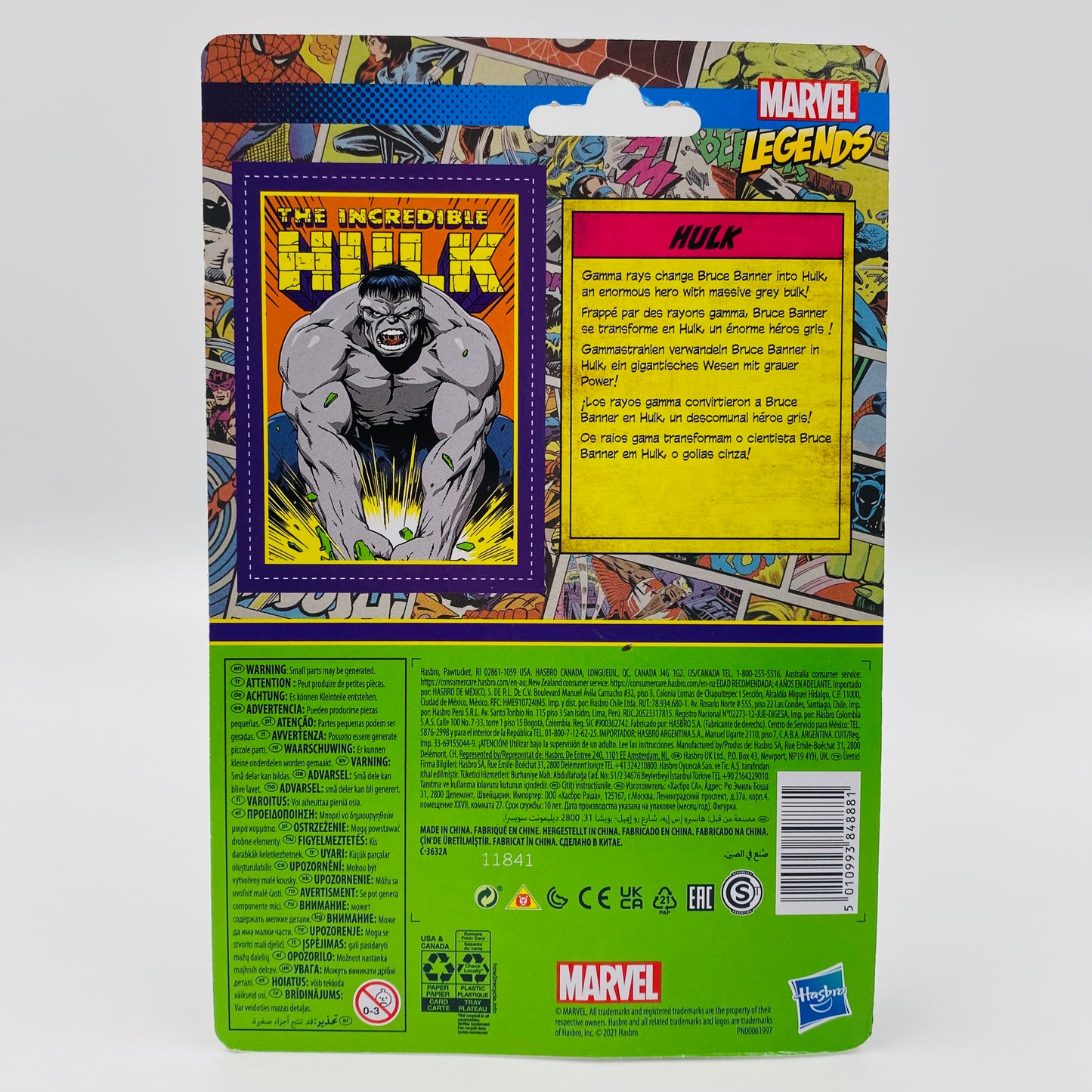 Marvel Legends Retro Gray Hulk carded 4” action figure (2021) Kenner (Hasbro)