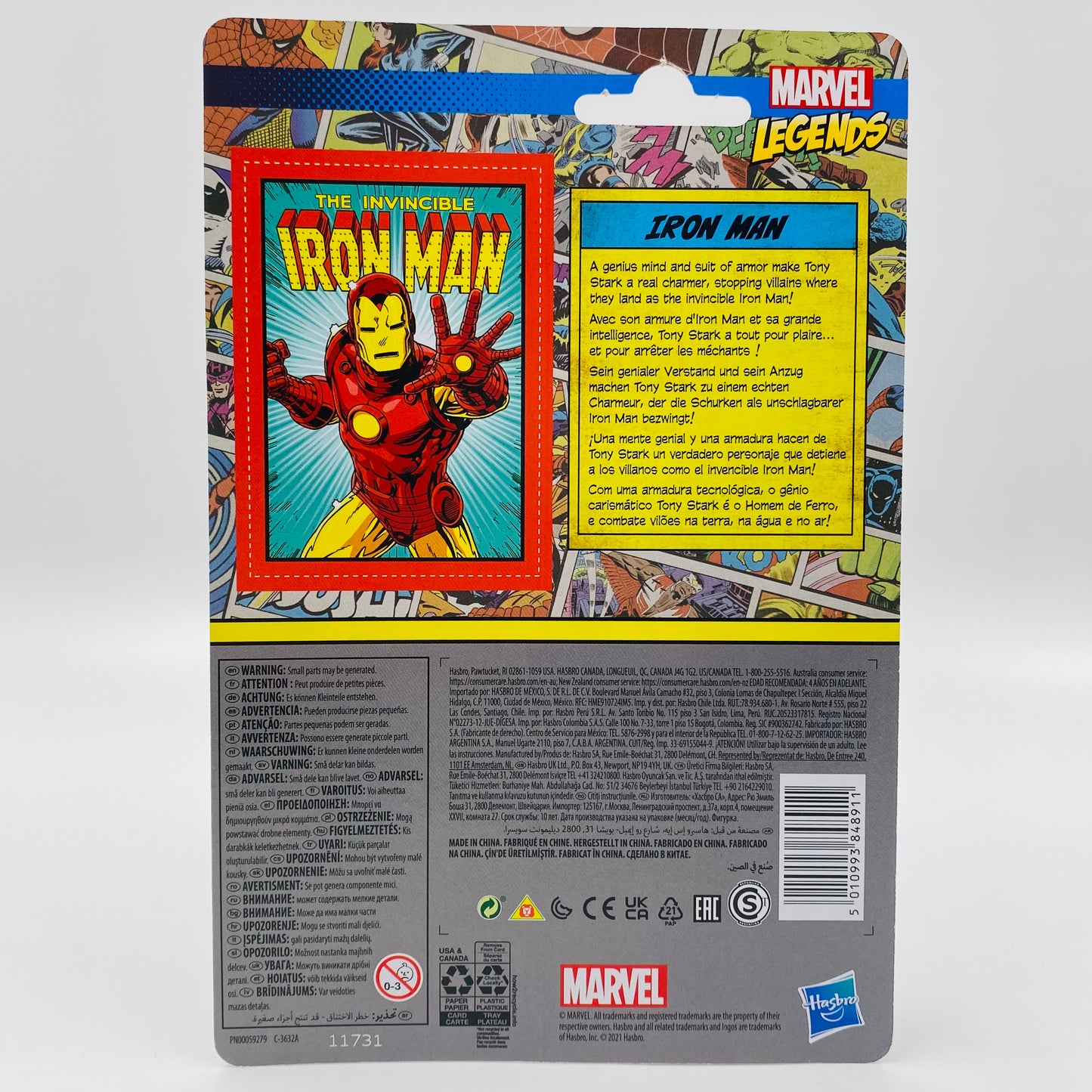 Marvel Legends Retro Iron Man carded 3.75” action figure (2021) Kenner (Hasbro)