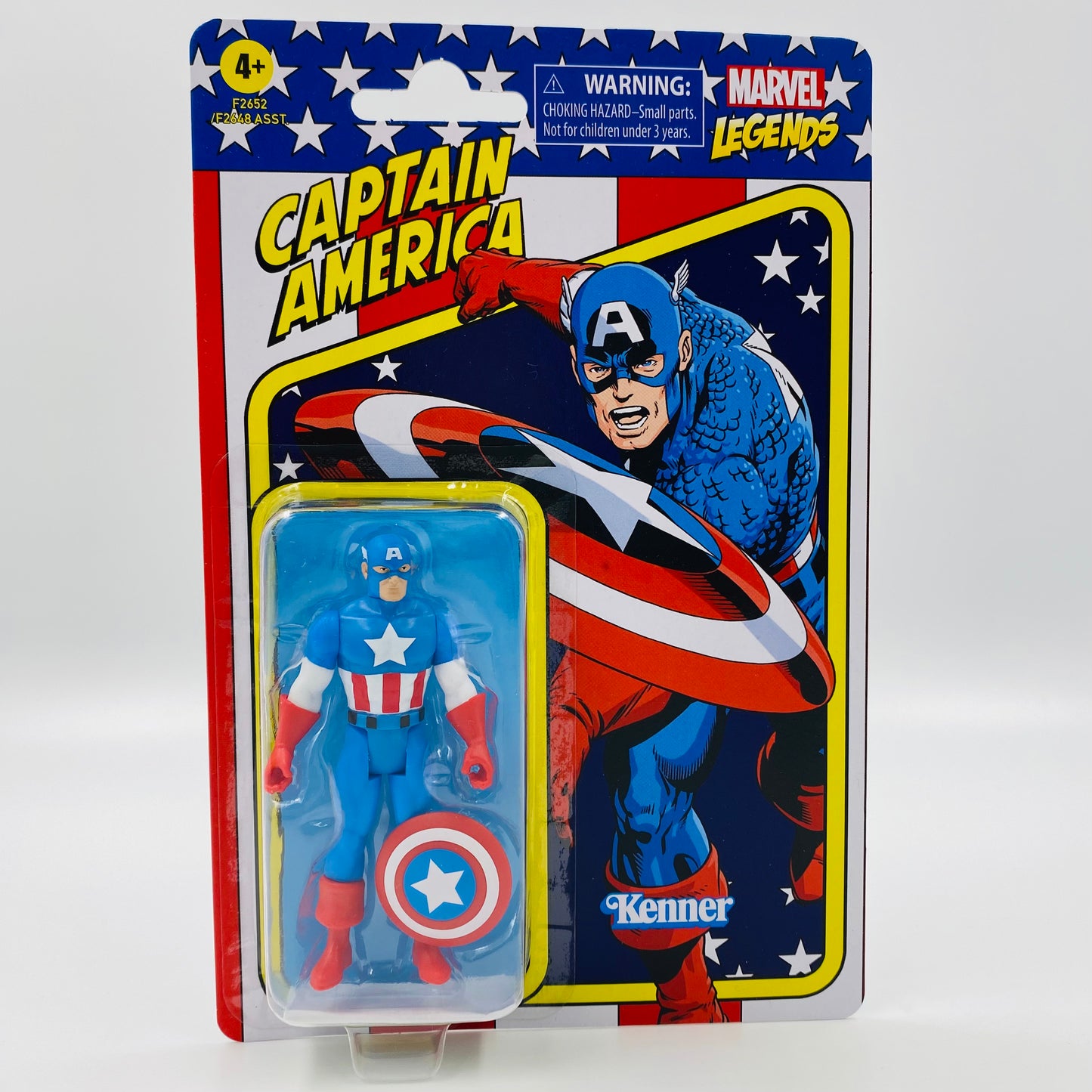 Marvel Legends Retro Captain America carded 3.75” action figure (2021) Kenner (Hasbro)