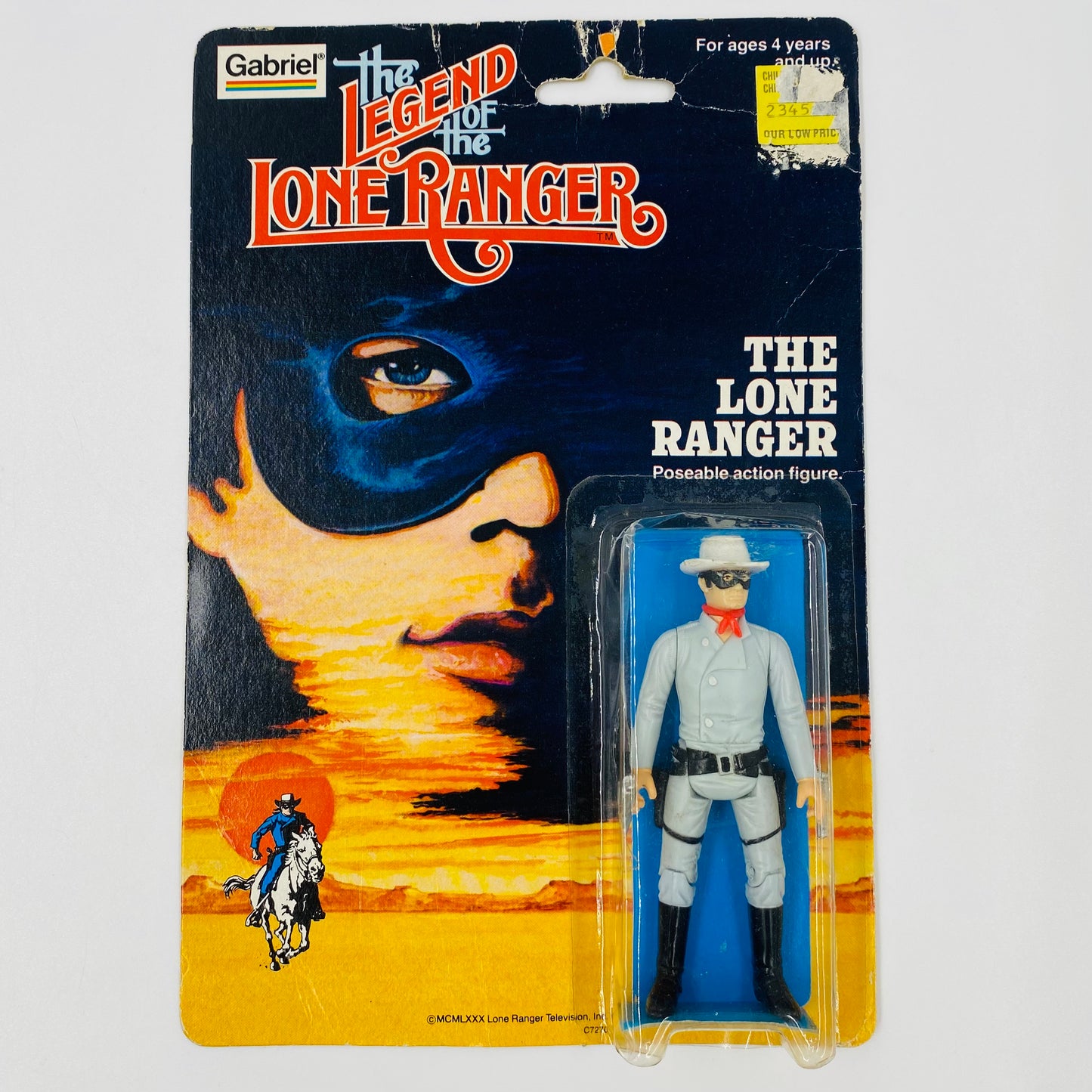 The Legend of the Lone Ranger Lone Ranger carded 3.75” poseable action figure (1980) Gabriel