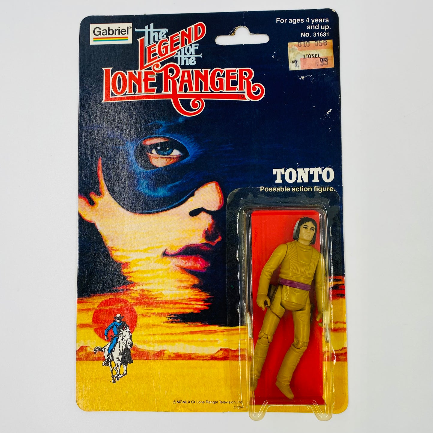The Legend of the Lone Ranger Tonto carded 3.75” poseable action figure (1980) Gabriel