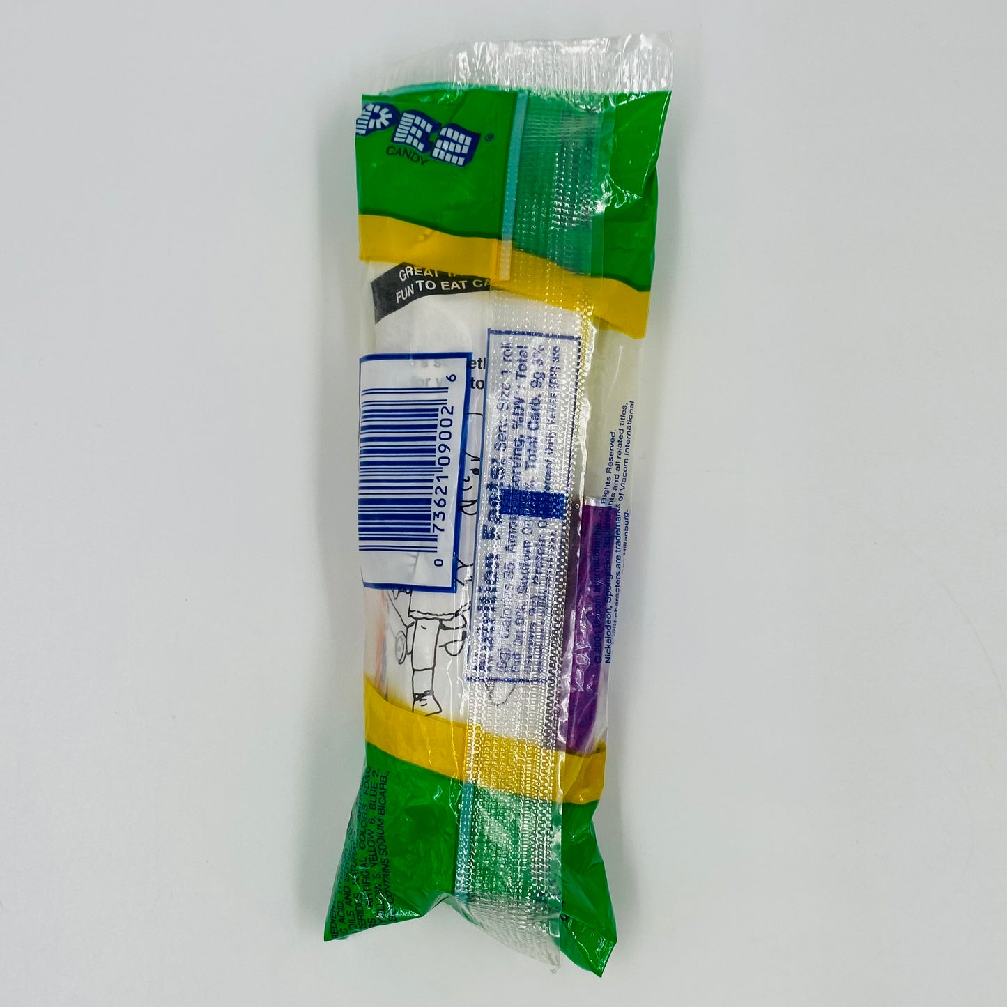 SpongeBob SquarePants yellow stem PEZ dispenser (2004) bagged 4.9 Hungary green cello
