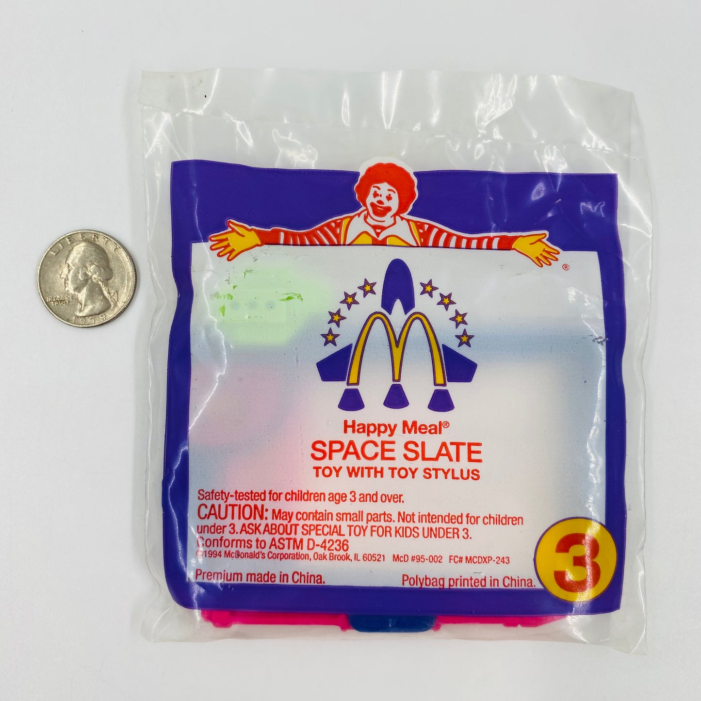 McDonald's Space Rescue Space Slate toy with toy stylus McDonald's Happy Meal toy (1995) bagged