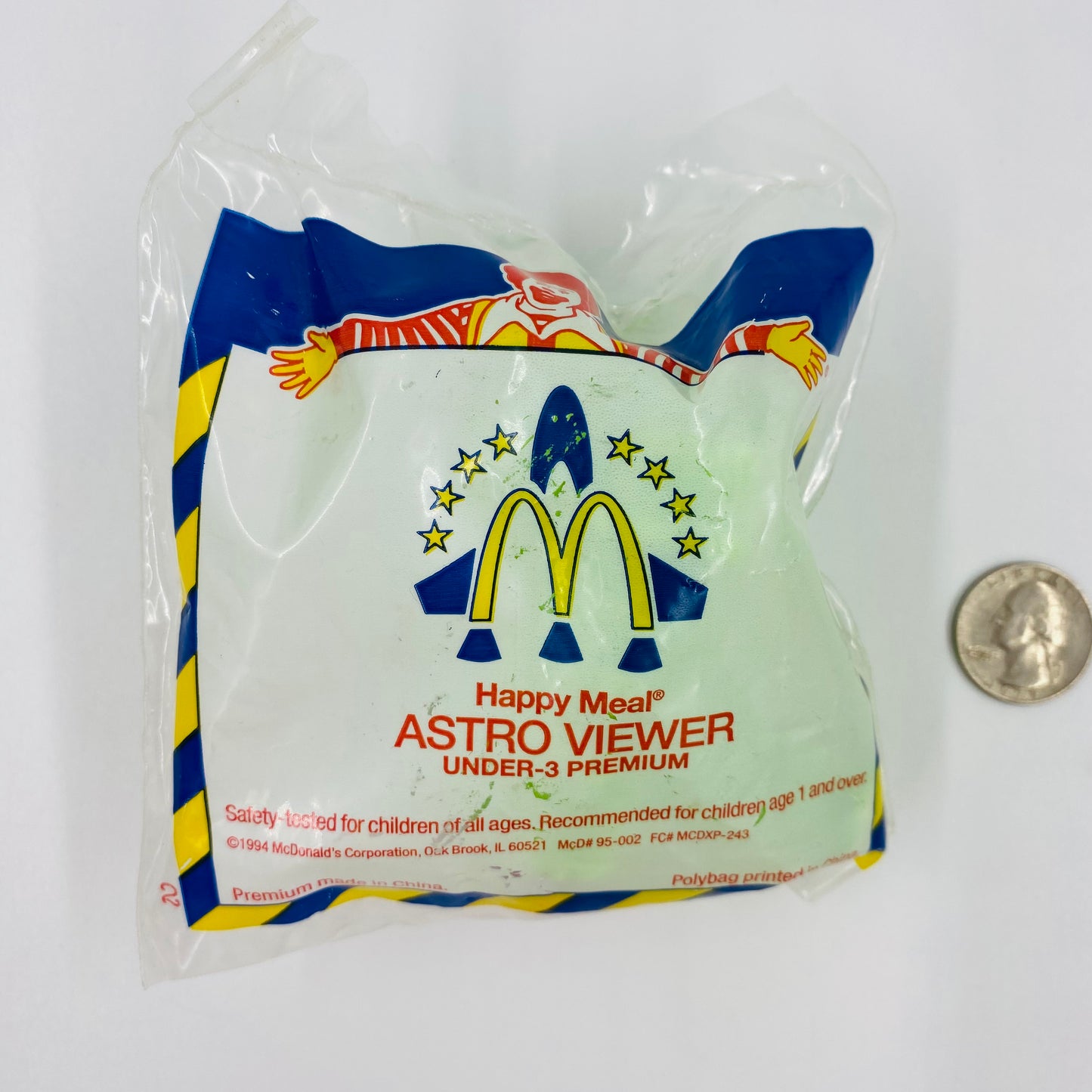 McDonald's Space Rescue Astro Viewer under-3 premium McDonald's Happy Meal toy with toy stylus (1995) bagged