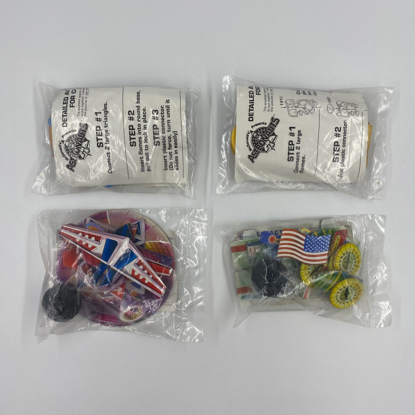 McDonald's Presents Young Astronauts complete set of 4 McDonald's Happy Meal toy (1992) bagged