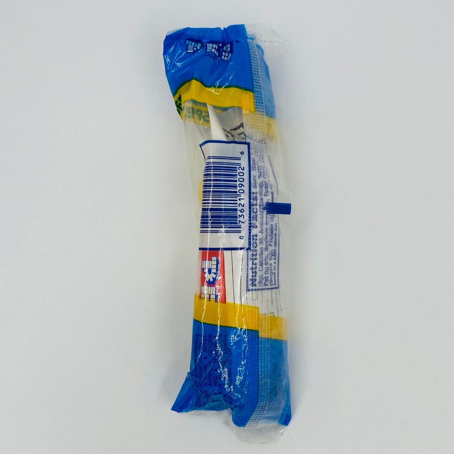 Funky Faces Nerdy Face yellow stem PEZ dispenser (2003) bagged 4.9 Hungary blue cello