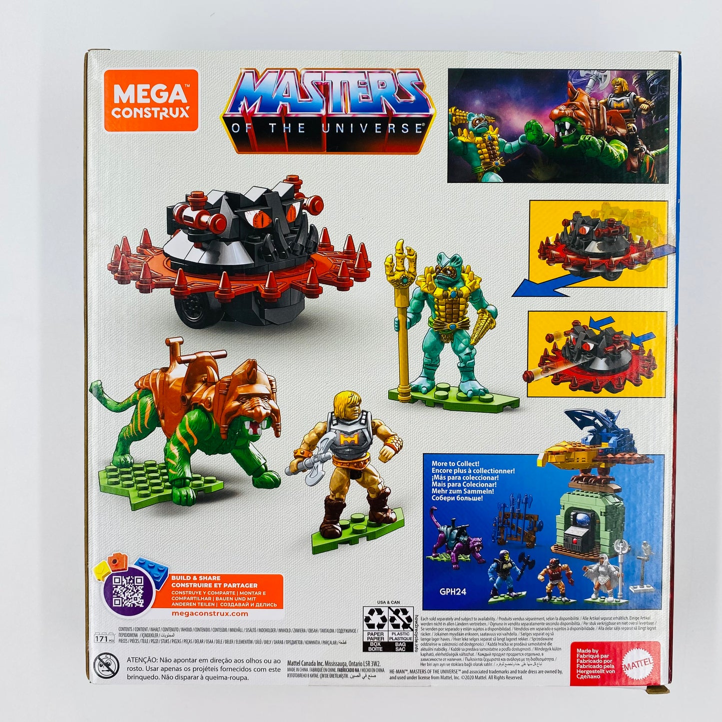 Mega Construx Masters of the Universe Battle Cat VS Roton with He-Man & Mer-Man boxed building bricks set with 2” micro action figures (2020) GPH23 Mattel