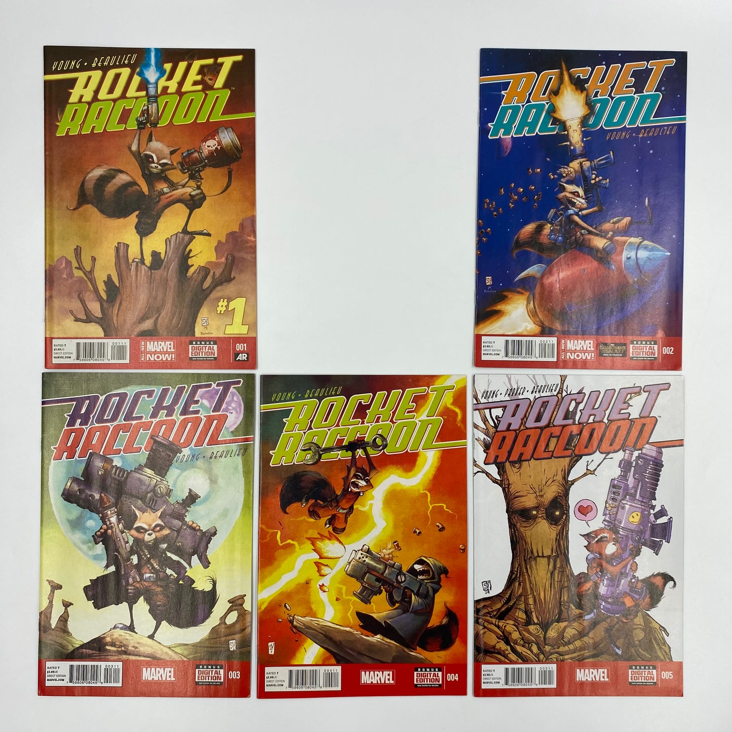 Rocket Raccoon #1-5 (2014-2015) Marvel (VF-, FN+, FN+, VF-, VF-)