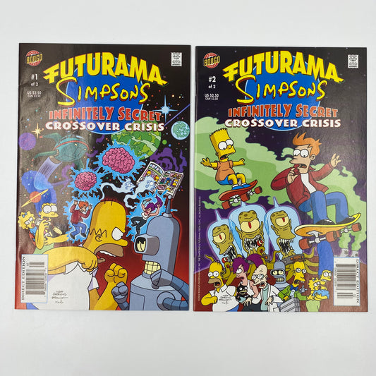 Futurama Simpsons Infinitely Secret Crossover Crisis #1 & 2 (2002-2003) Bongo (FN+, FN+)