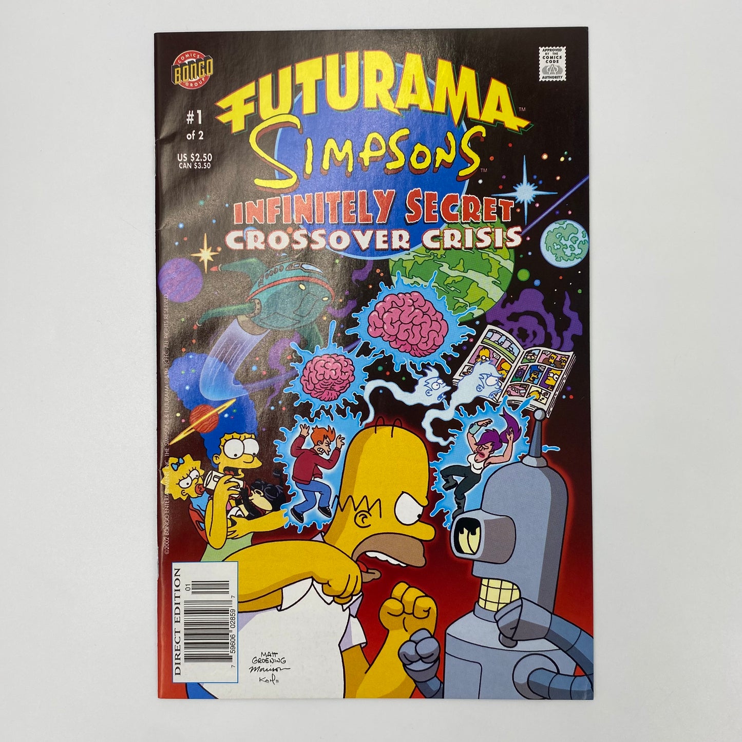 Futurama Simpsons Infinitely Secret Crossover Crisis #1 & 2 (2002-2003) Bongo (FN+, FN+)