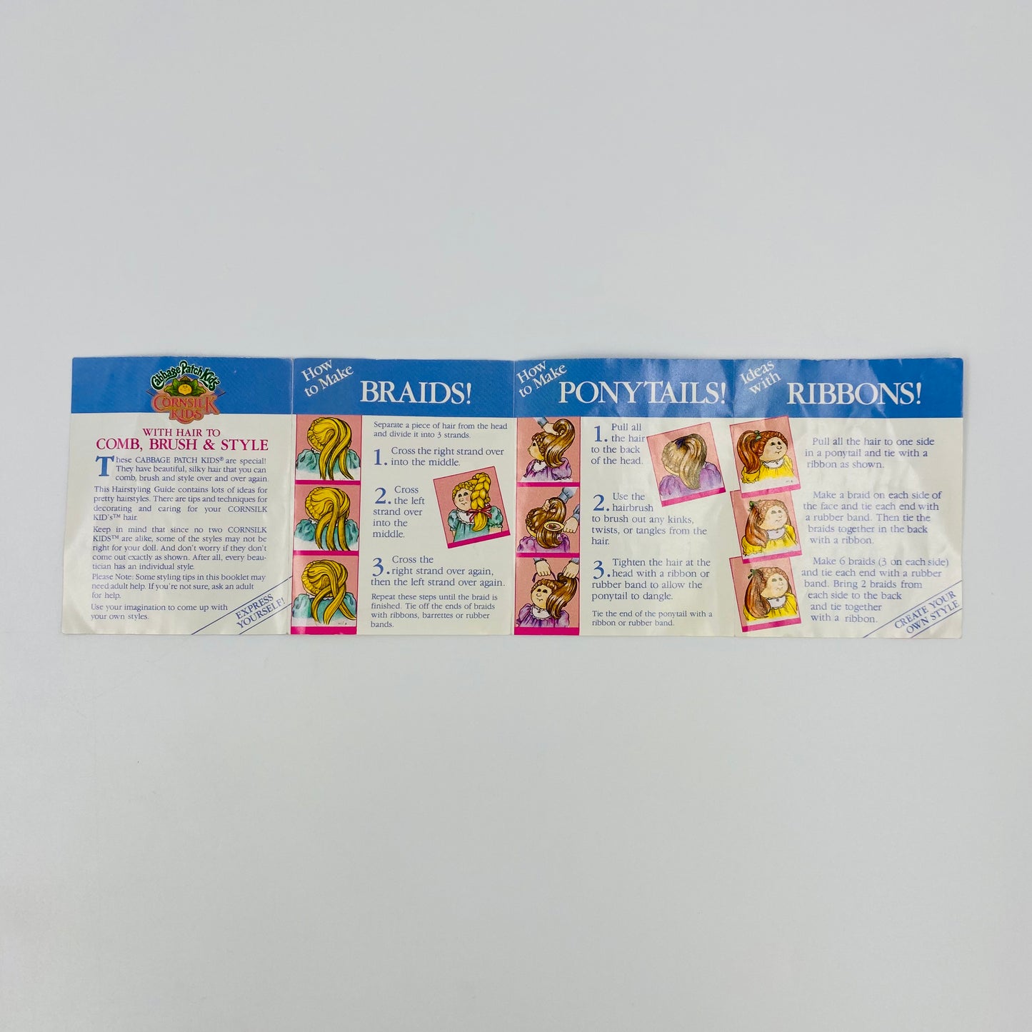 Cabbage Patch Kids Cornsilk Kids Hairstyle Guide (1986) Coleco