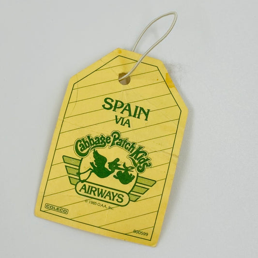 Cabbage Patch Kids Airways via Spain luggage tag (1985) Coleco