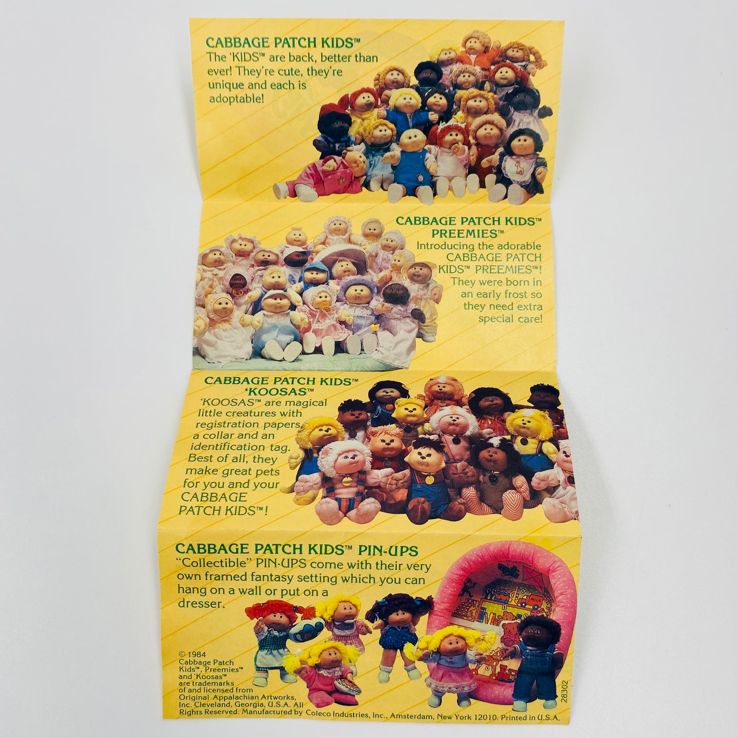 Cabbage Patch Kids product catalog brochure (1984) Coleco