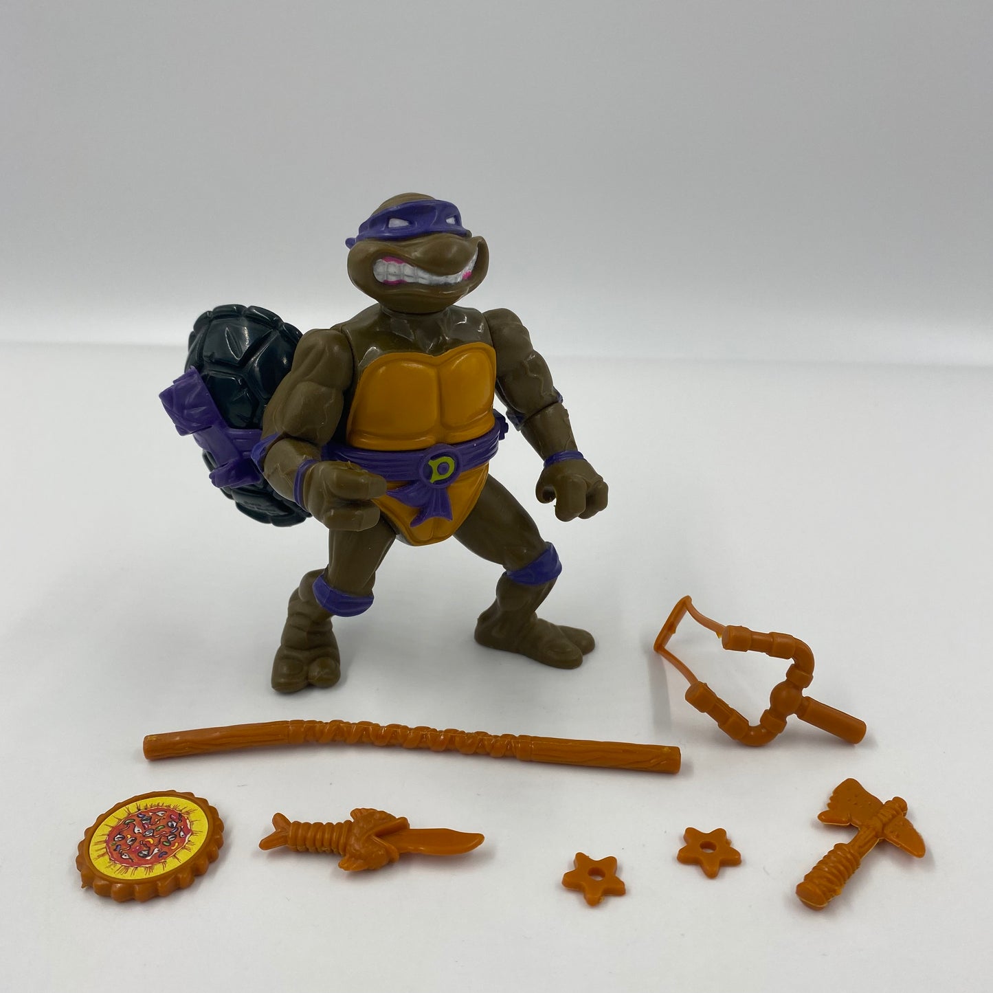 Teenage Mutant Ninja Turtles Donatello With Storage Shell loose 4” action figure (1990) Playmates