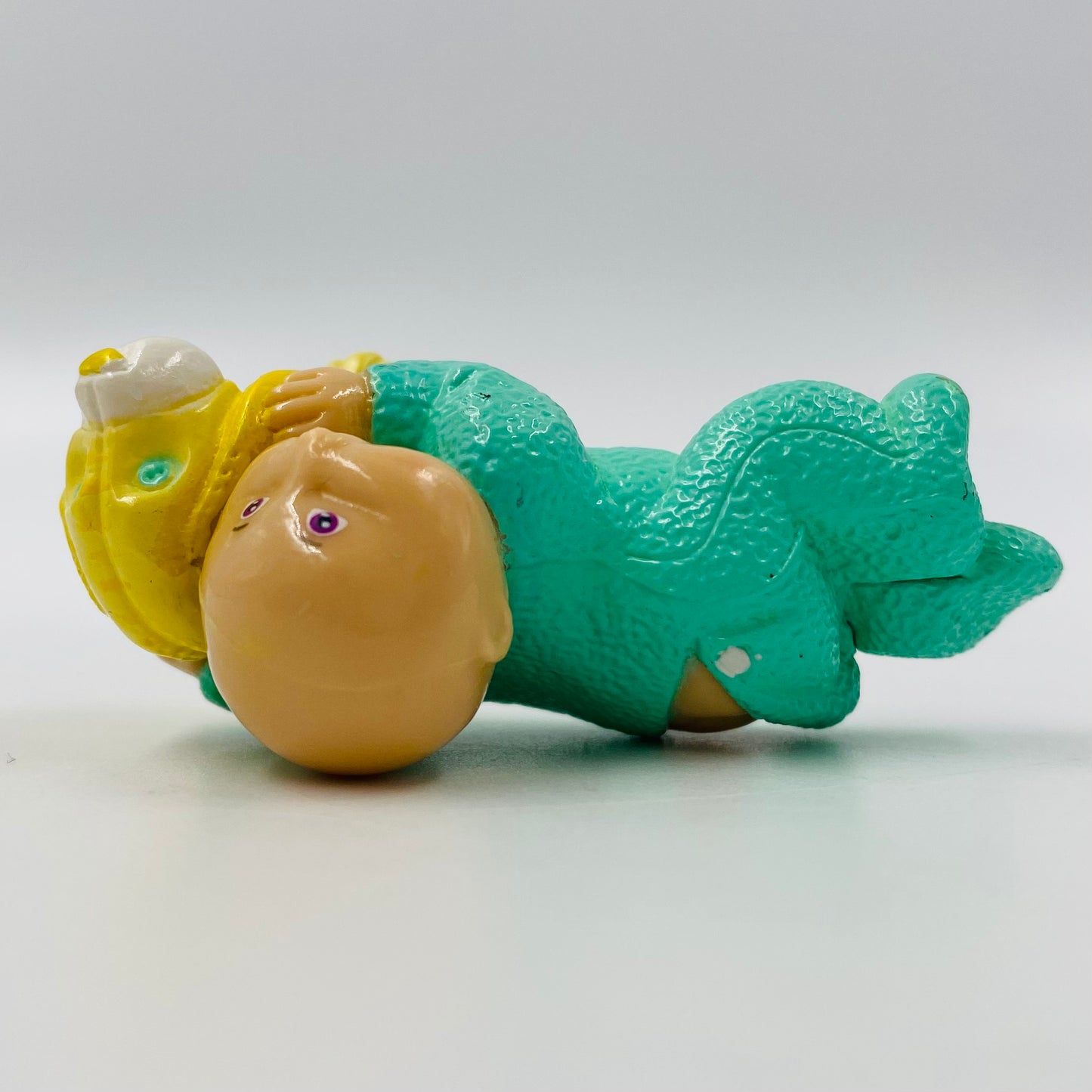 Cabbage Patch Kids green pajamas/yellow puppy loose PVC figurine (1984) Panosh Place