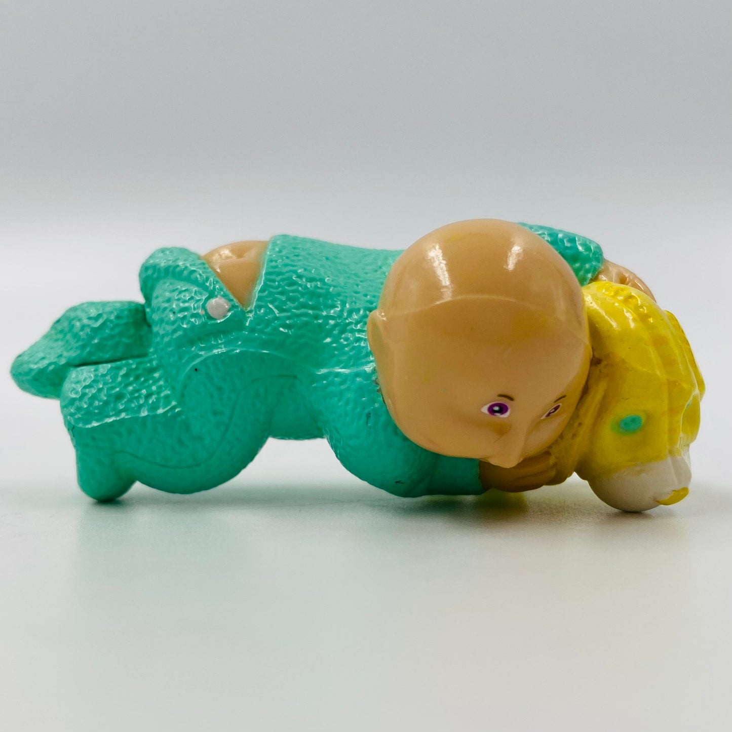 Cabbage Patch Kids green pajamas/yellow puppy loose PVC figurine (1984) Panosh Place