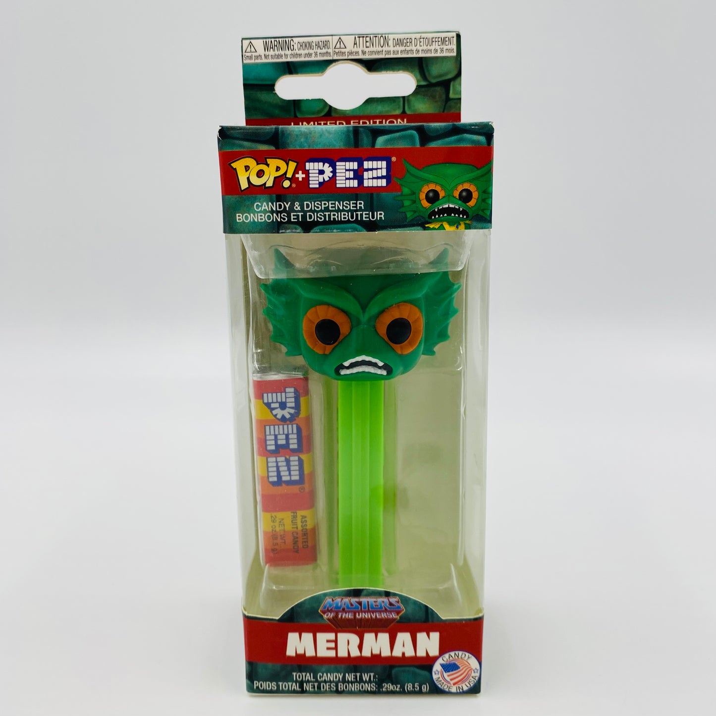 Masters of the Universe Merman Pop! + PEZ dispenser (2018) boxed