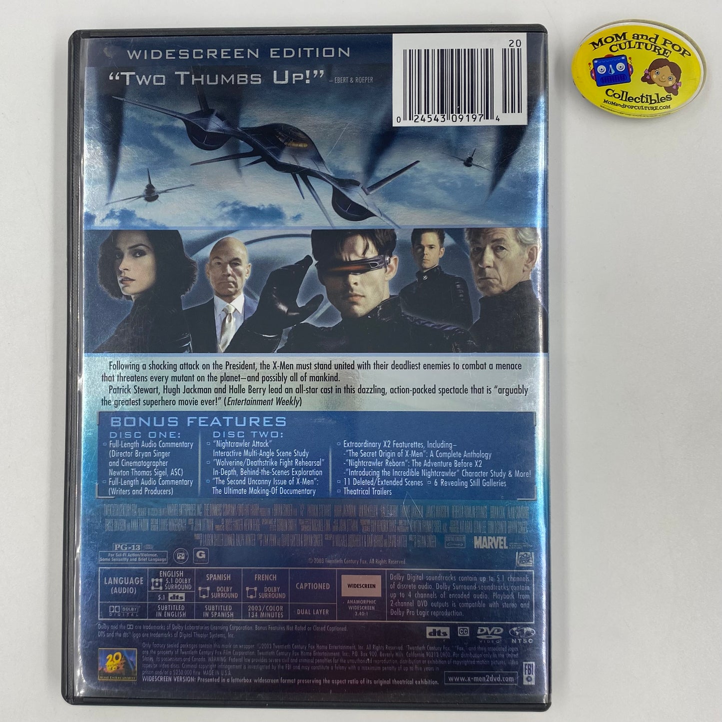 X2 X-Men United widescreen DVD (2003) 20th Century Fox Home Entertainment