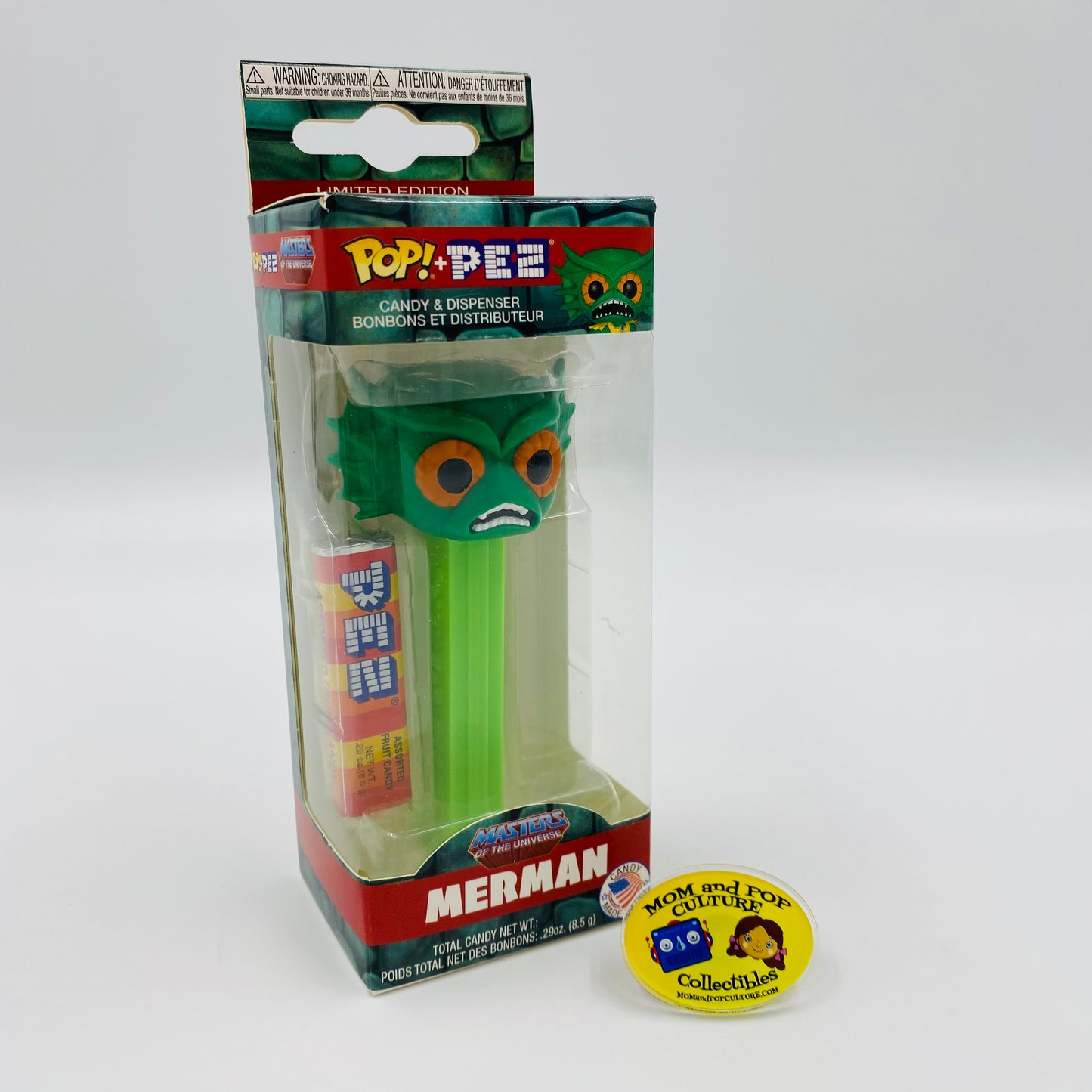 Masters of the Universe Merman Pop! + PEZ dispenser (2018) boxed