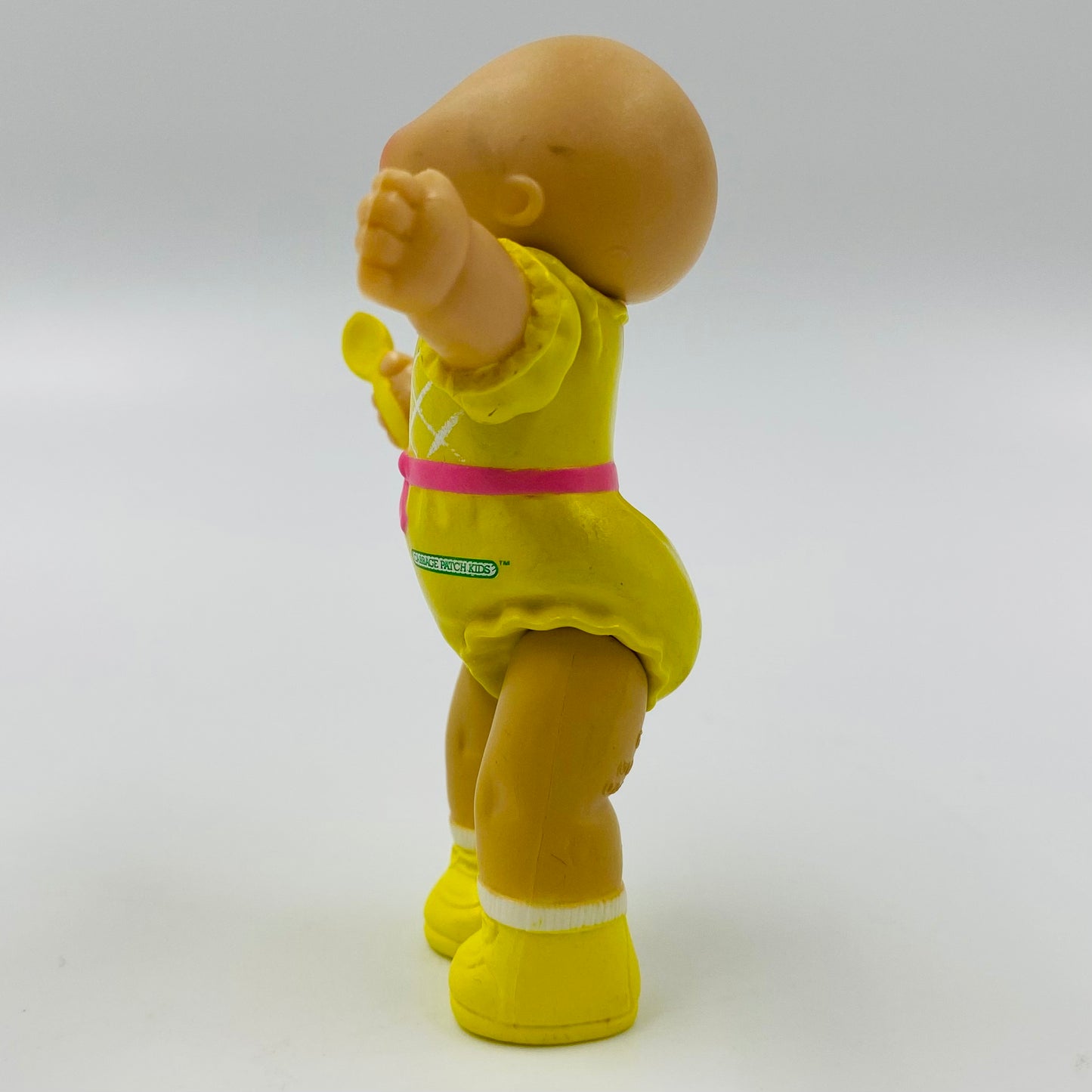 Cabbage Patch Kids yellow onesie/yellow spoon loose 3.5” poseable figure (1984) Panosh Place