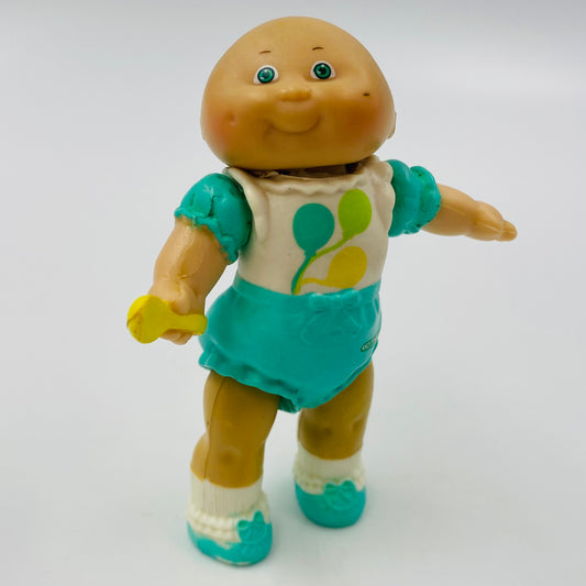 Cabbage Patch Kids turquoise onesie with balloons/yellow spoon loose 3.5” poseable figure (1984) Panosh Place