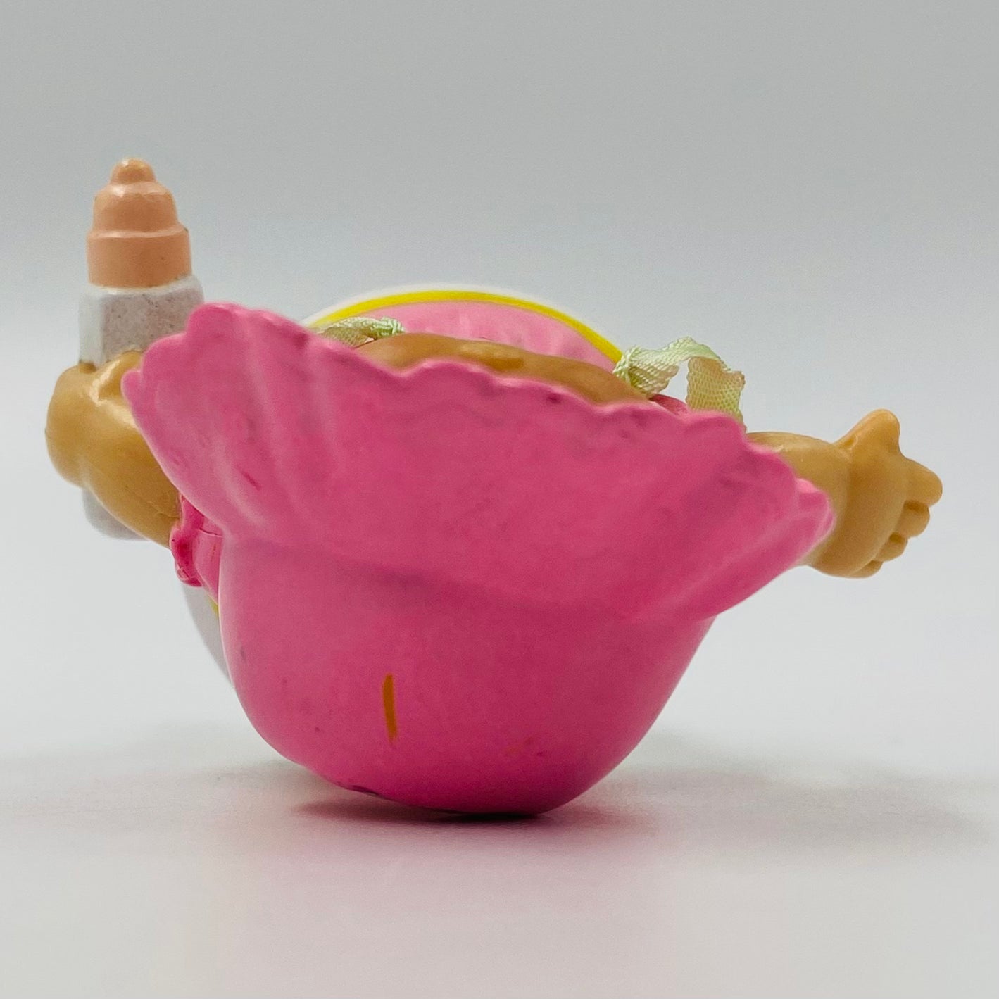 Cabbage Patch Kids pink outfit with yellow flowers/milk bottle loose 3.5” poseable figure (1984) Panosh Place