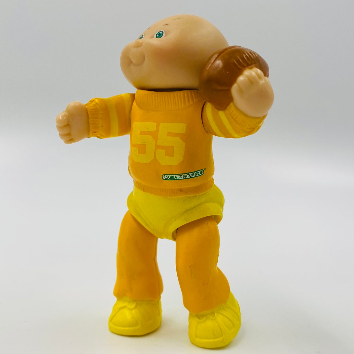 Cabbage Patch Kids yellow & orange outfit/football loose 3.5” poseable figure (1984) Panosh Place
