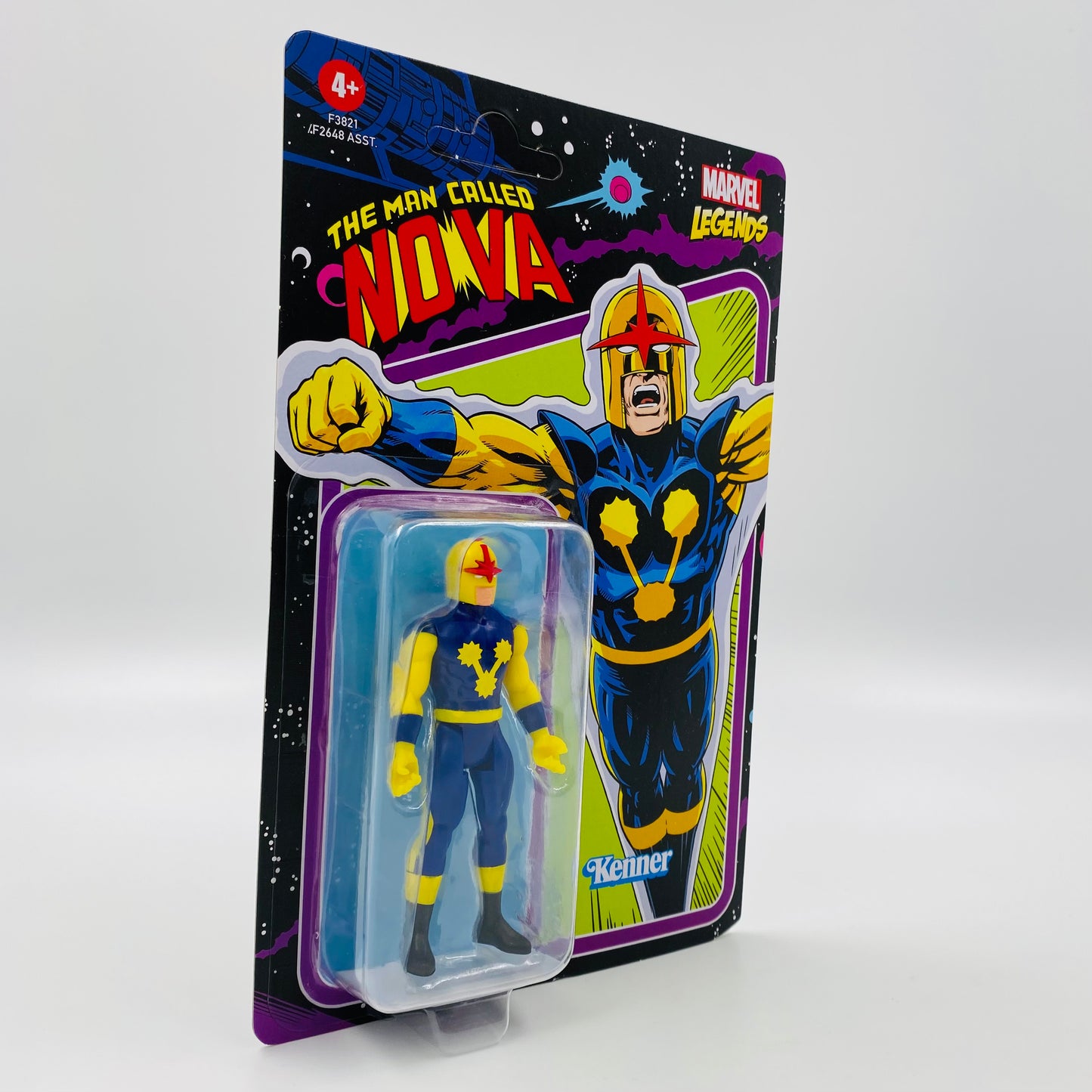 Marvel Legends Retro Nova carded 3.75” action figure (2022) Kenner (Hasbro)