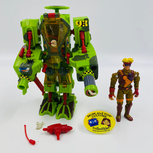 Exosquad Alec DeLeon with Field Communications E-Frame loose 3” action figure with vehicle (1993) Playmates