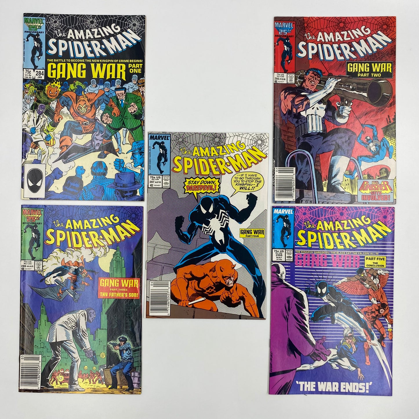 Amazing Spider-Man #284-288 “Gang War” (1987) Marvel (VG to FN)