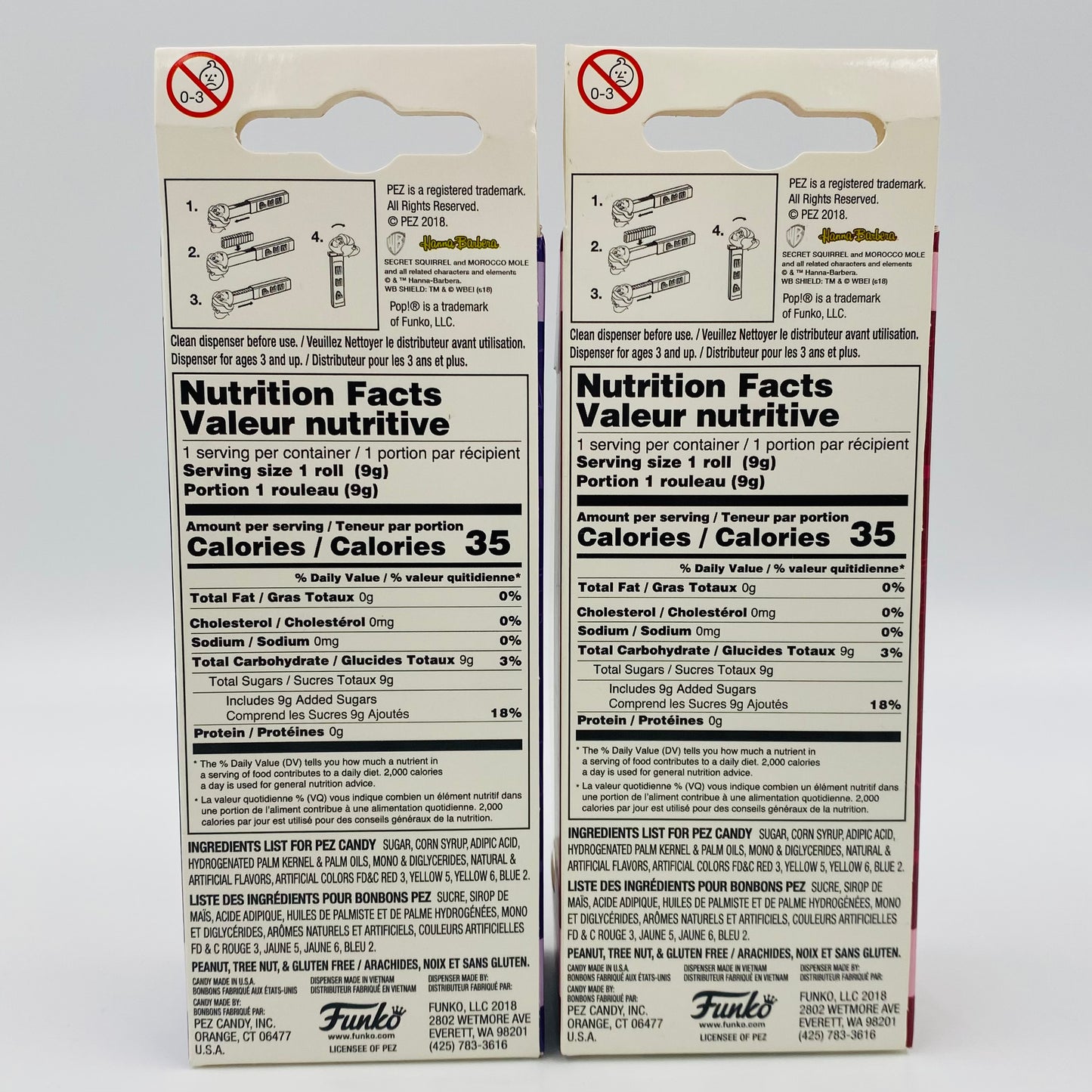 M&PC Pop! + PEZ Dispenser FUN PACK: Hanna-Barbera Secret Squirrel & Morocco Mole