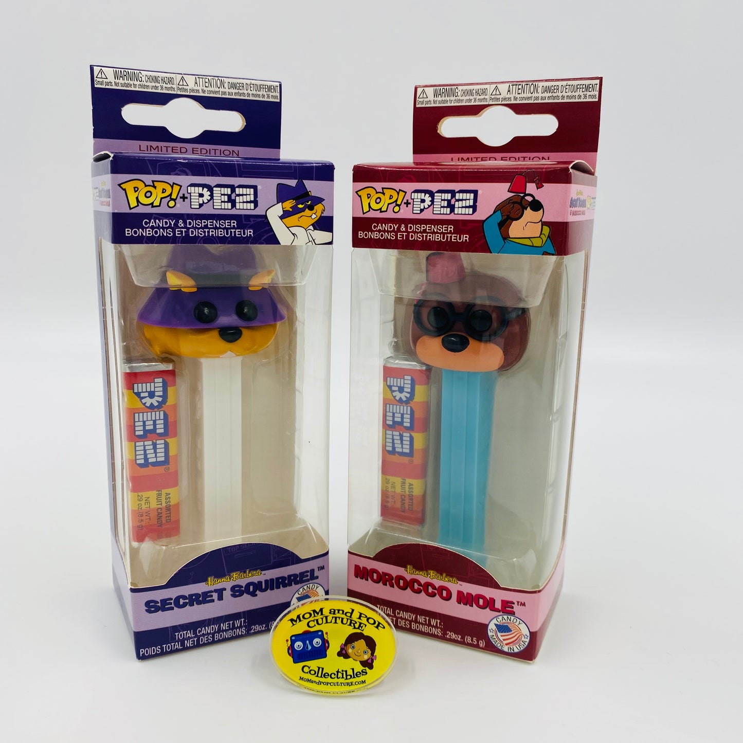 M&PC Pop! + PEZ Dispenser FUN PACK: Hanna-Barbera Secret Squirrel & Morocco Mole