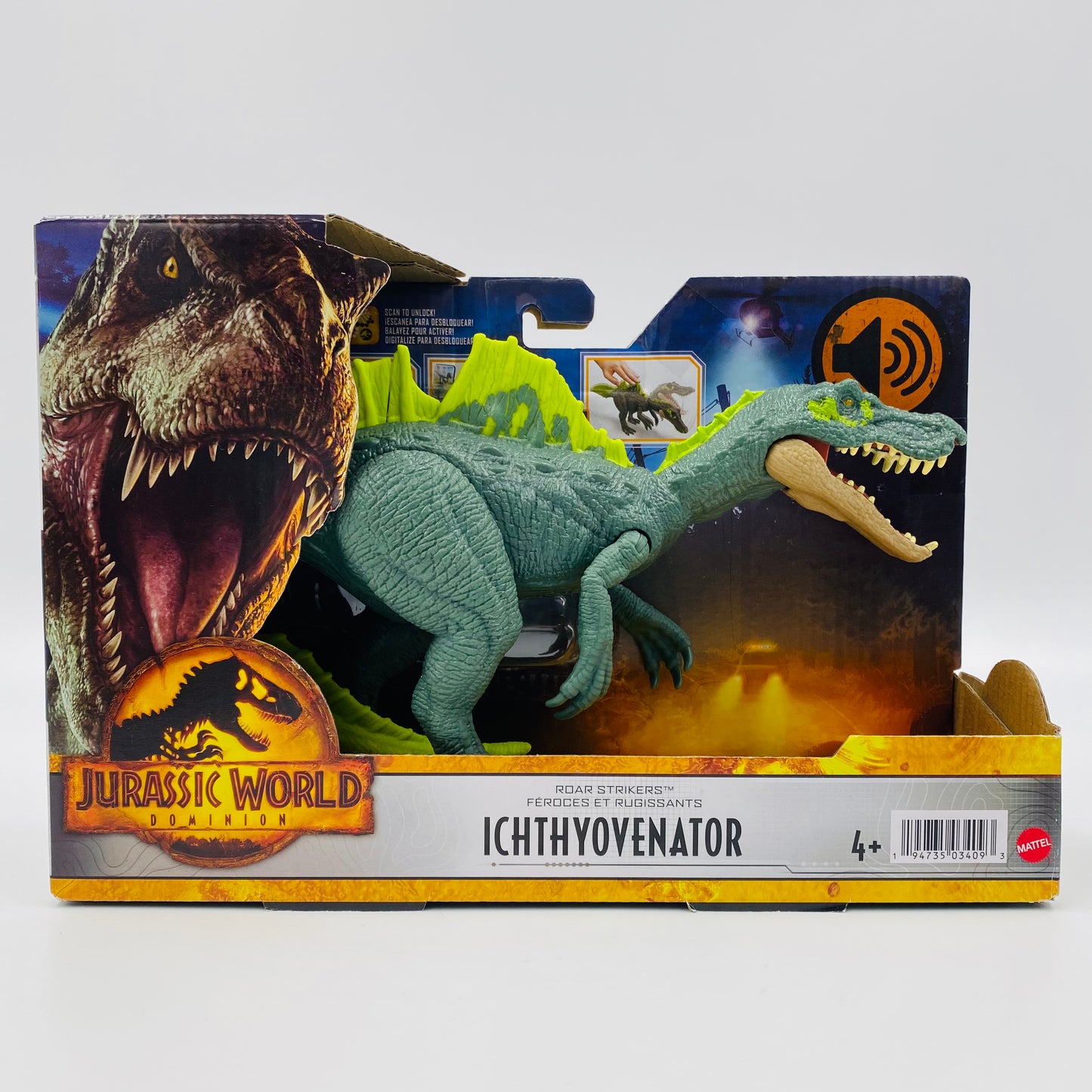 Jurassic World Dominion Roar Strikers Ichthyovenator carded action figure (2022) Mattel