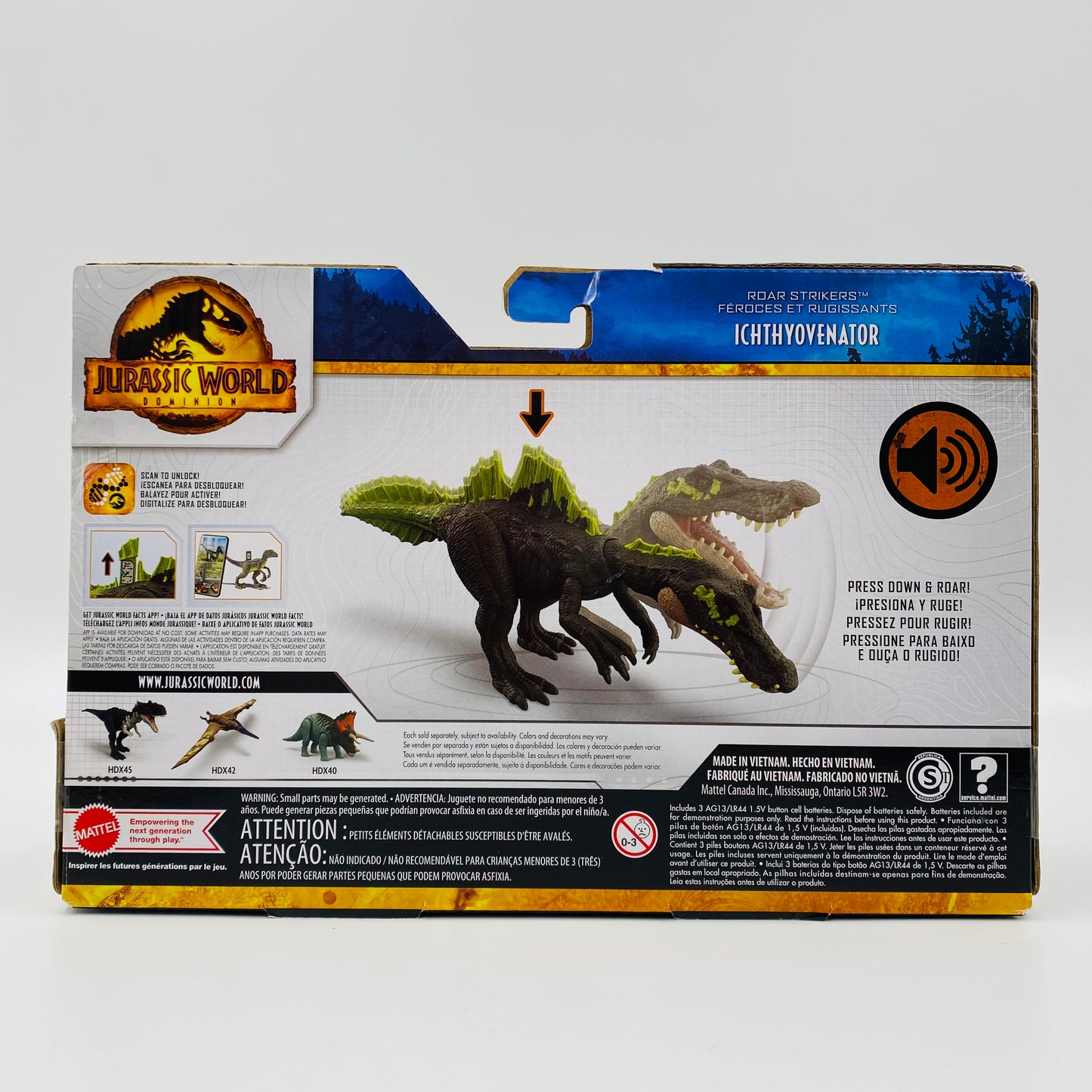 Jurassic World Dominion Roar Strikers Ichthyovenator carded action figure (2022) Mattel