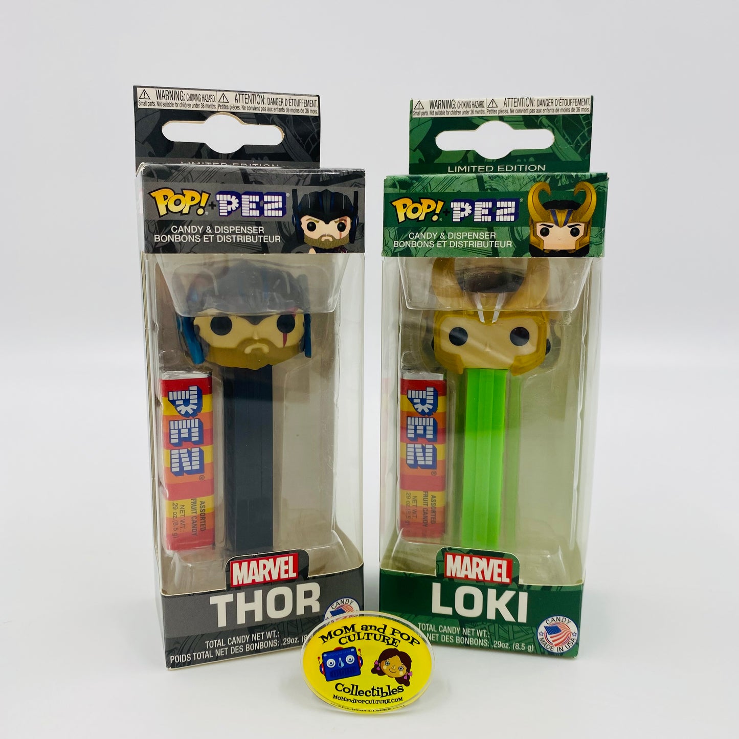 M&PC Pop! + PEZ Dispenser FUN PACK: Loki & Thor!