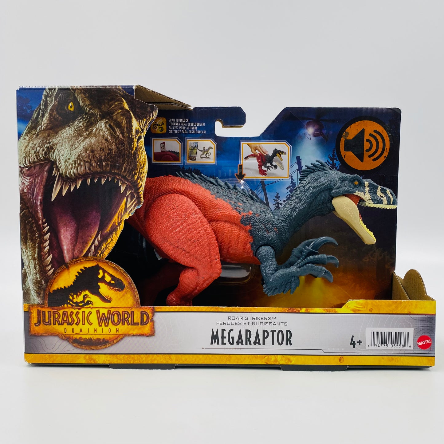 Jurassic World Dominion Roar Strikers Megaraptor carded action figure (2022) Mattel