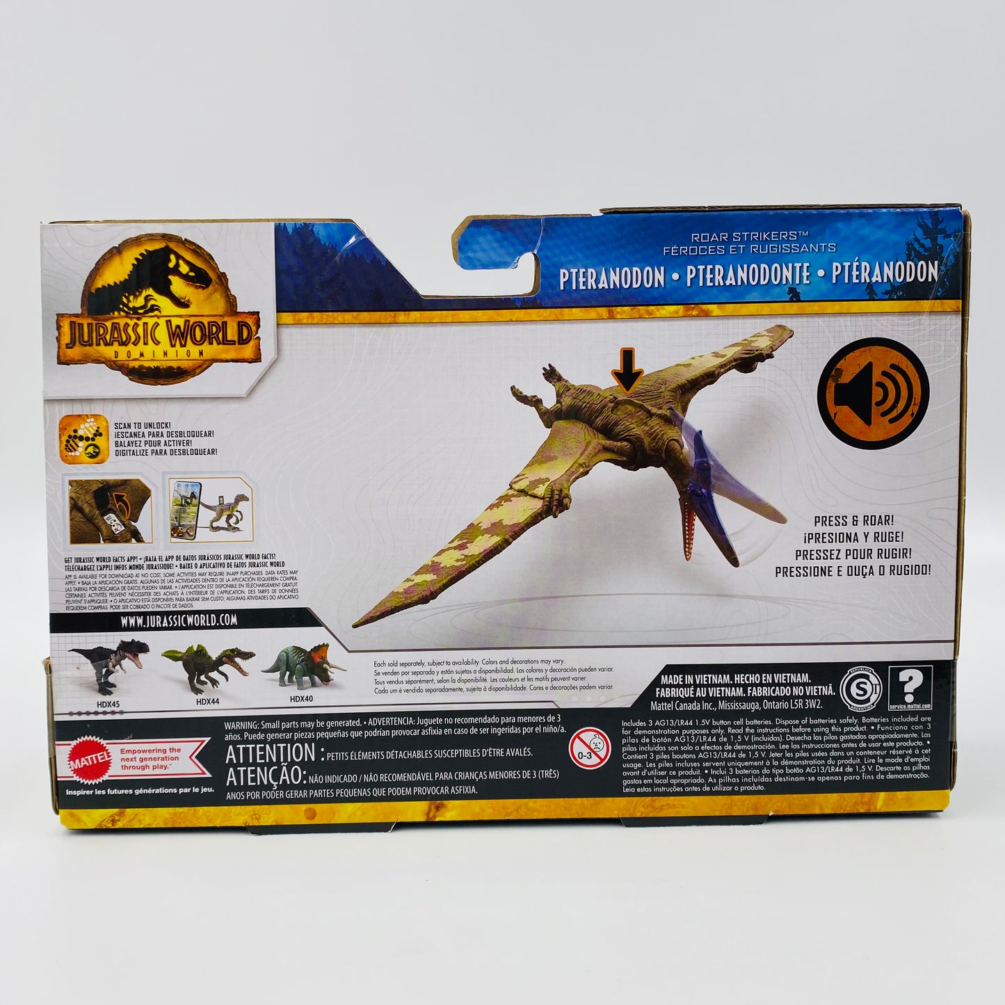 Jurassic World Dominion Roar Strikers Pteranodon carded action figure (2022) Mattel