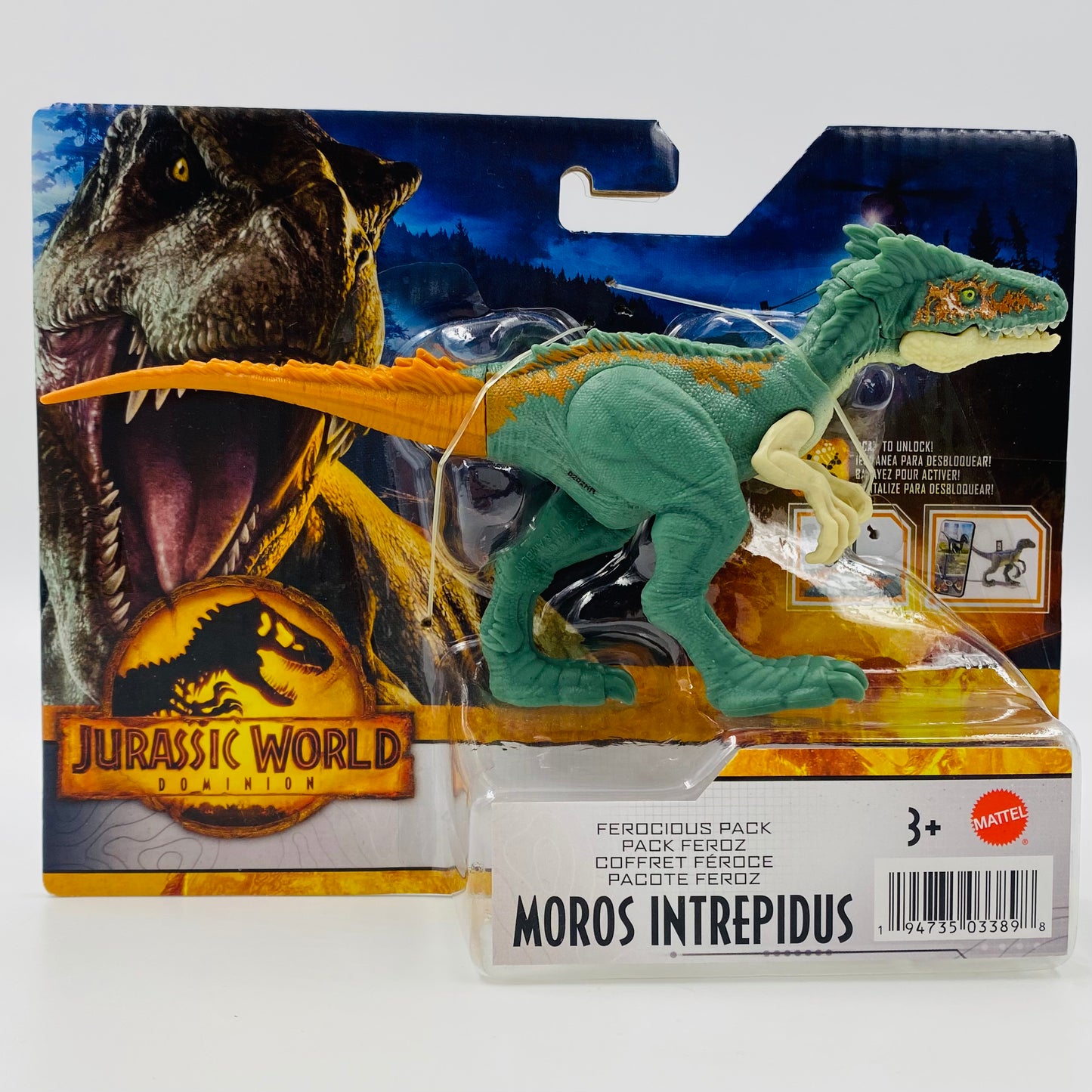 Jurassic World Dominion Ferocious Pack Moros Intrepidus carded action figure (2022) Mattel