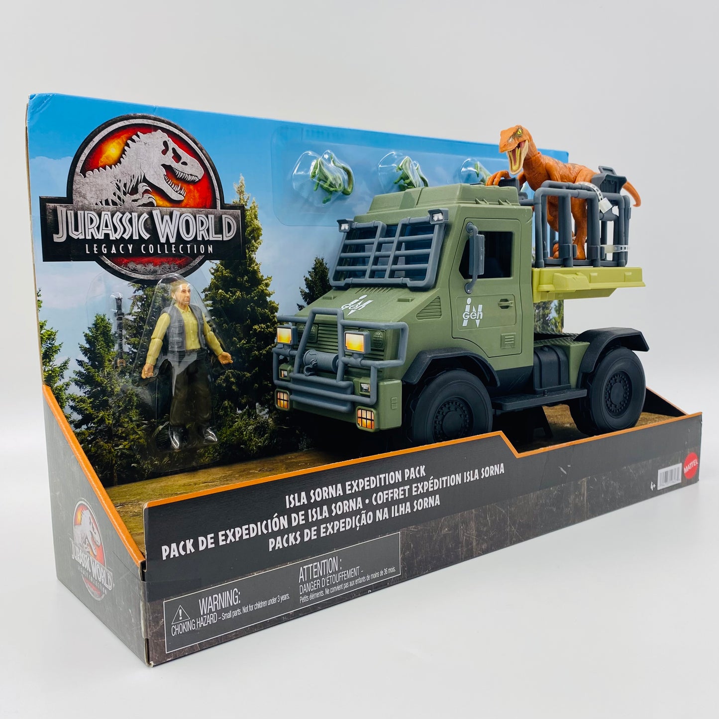 Jurassic World Legacy Collection Isla Sorna Expedition Pack boxed action figures & vehicle (2023) Mattel