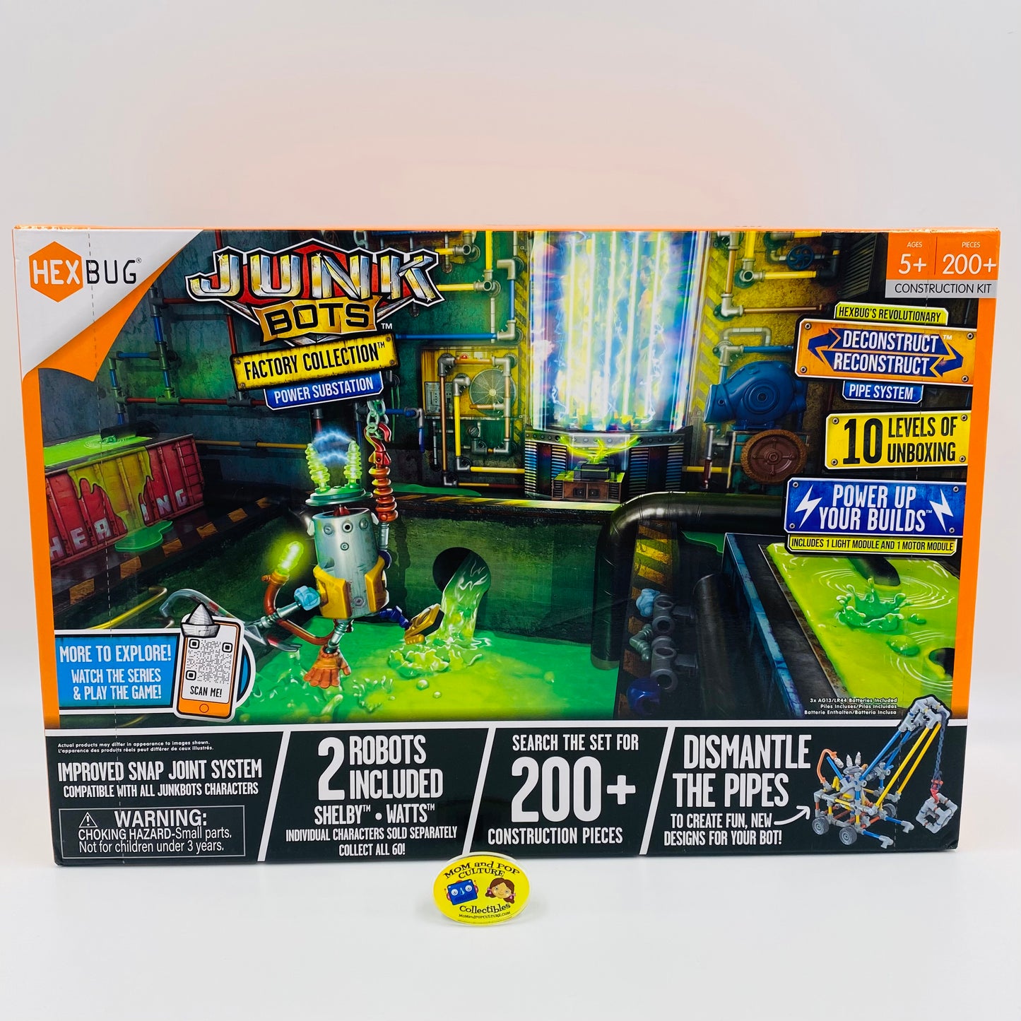 HEXBUG JUNKBOTS Factory Collection Power Substation Construction Kit 200 pc. boxed set (2021) Hexbug