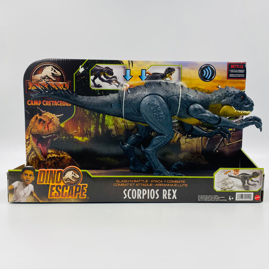 Jurassic World Camp Cretaceous Slash ’N Battle Scorpios Rex carded action figure (2021) Mattel