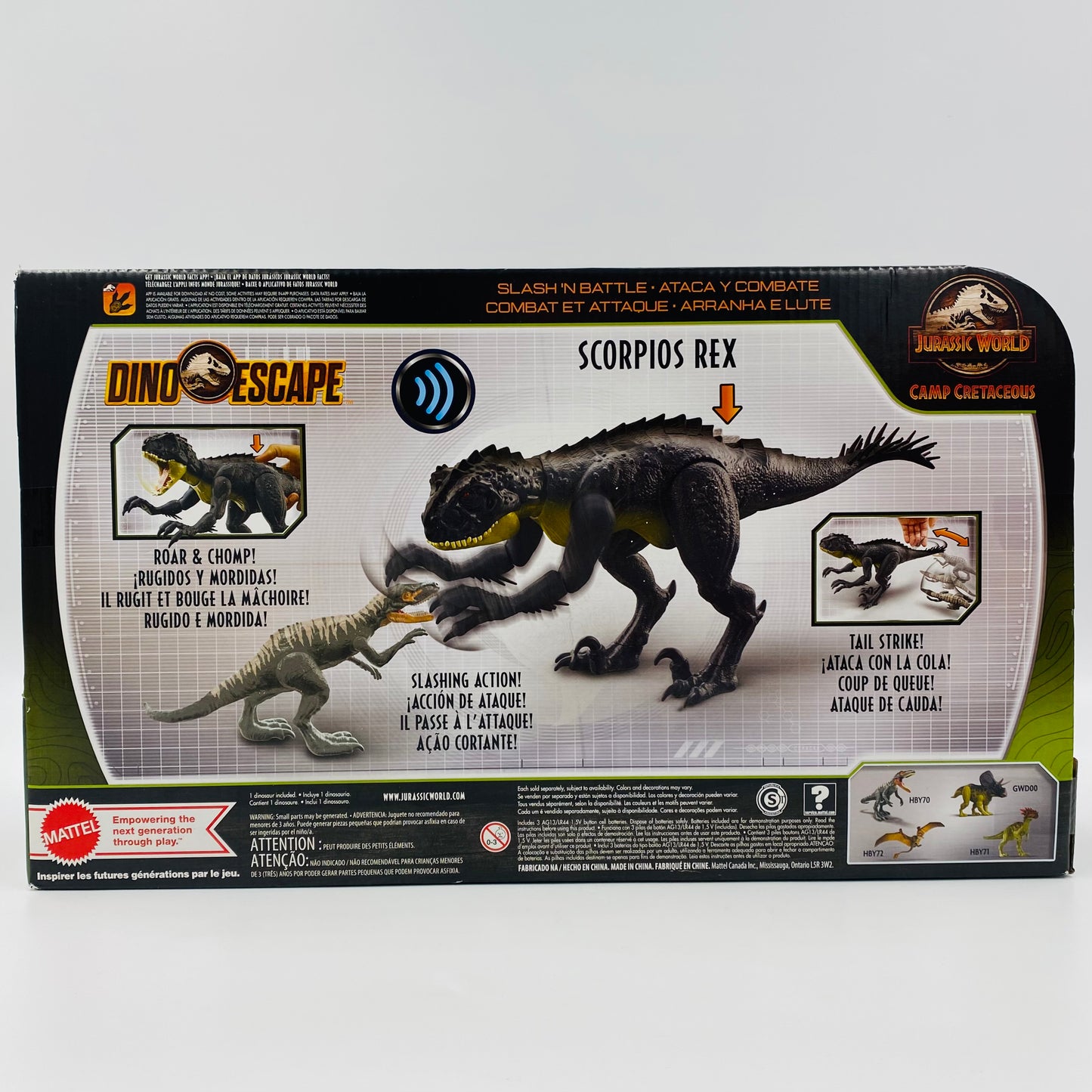 Jurassic World Camp Cretaceous Slash ’N Battle Scorpios Rex carded action figure (2021) Mattel