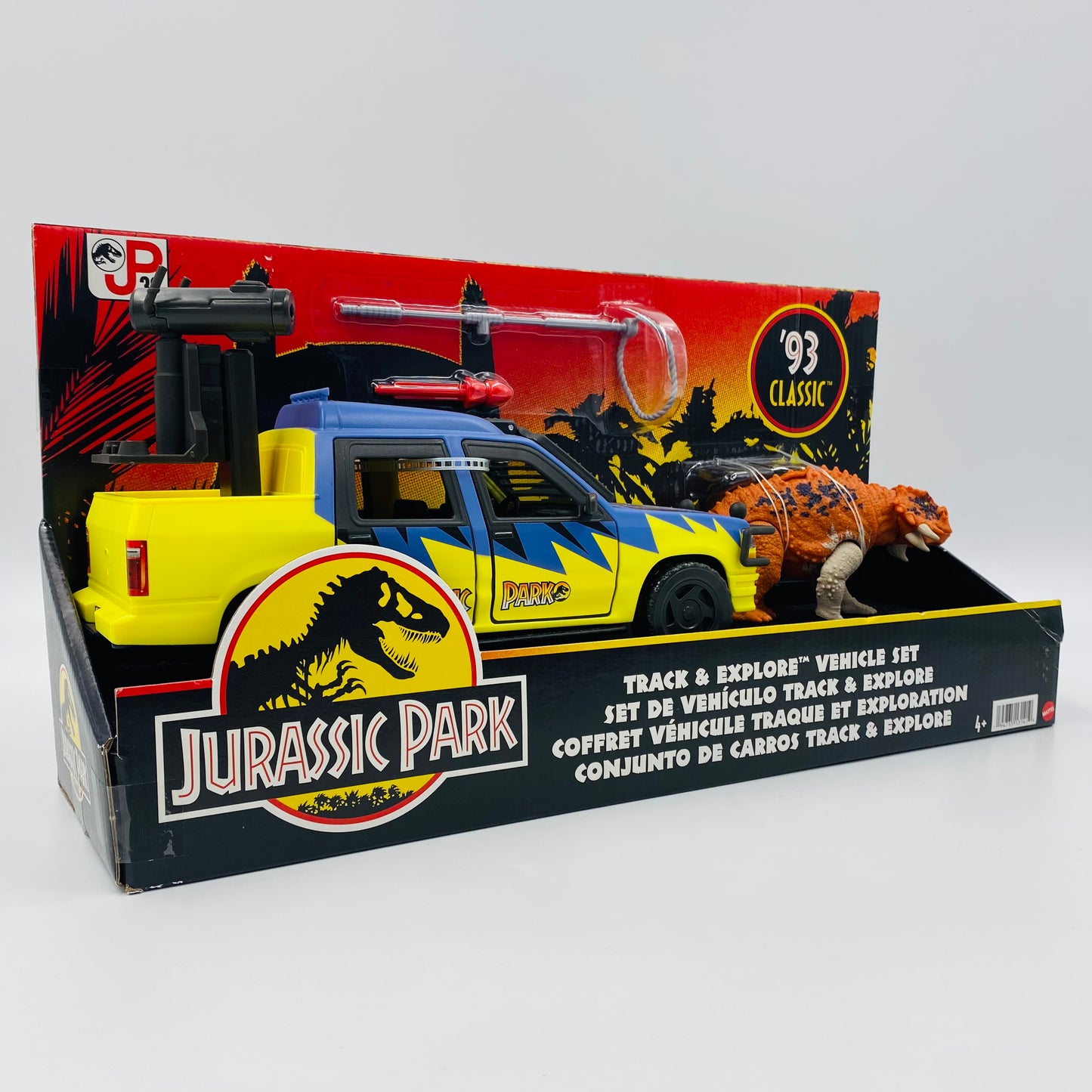 Jurassic Park ‘93 Classic Track & Explore Vehicle Set boxed action figure & vehicle (2023) Mattel