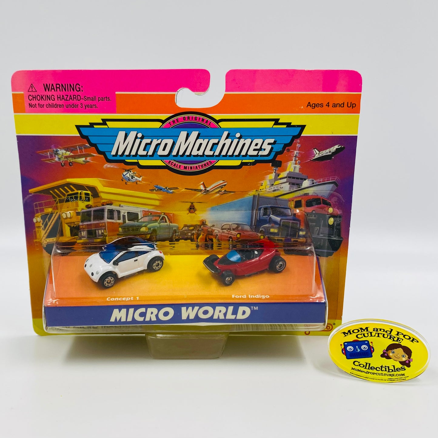 Micro Machines Micro World Concept 1 & Ford Indigo carded micro vehicle set (1998) Galoob (75290)