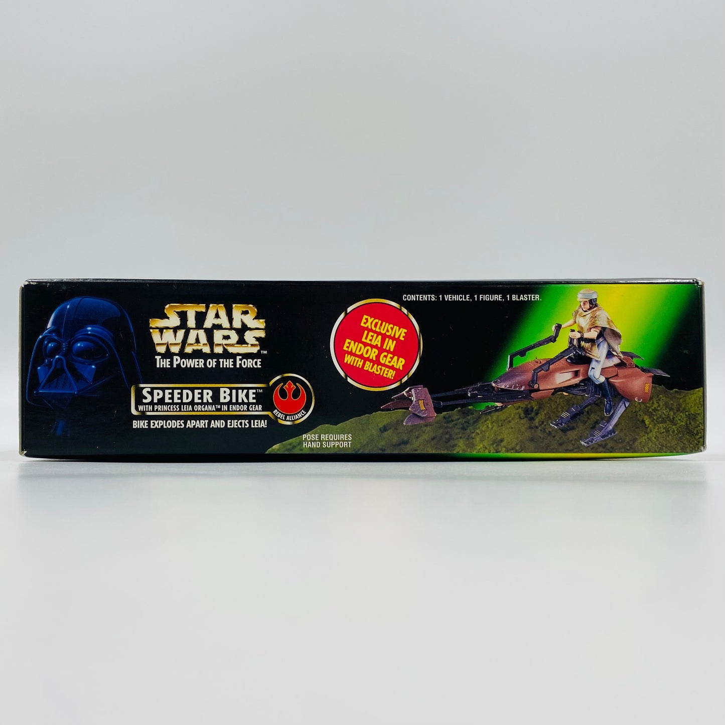 Star Wars Power of the Force II Speeder Bike with Princess Leia Organa in Endor Gear boxed 3.75” vehicle & action figure (1997) Kenner