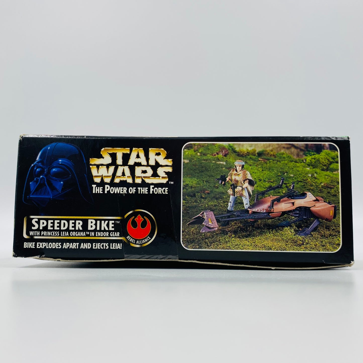 Star Wars Power of the Force II Speeder Bike with Princess Leia Organa in Endor Gear boxed 3.75” vehicle & action figure (1997) Kenner