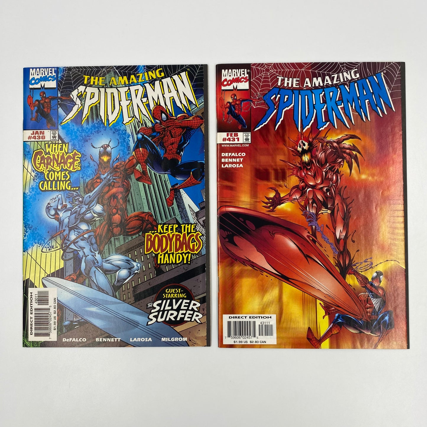 Amazing Spider-Man #430 & #431 “The Carnage Cosmic” (1998) Marvel (FN, FN-)