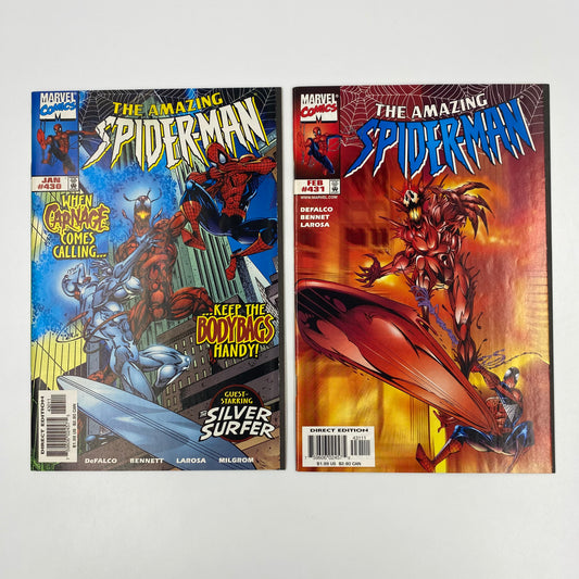 Amazing Spider-Man #430 & #431 “The Carnage Cosmic” (1998) Marvel (FN, FN-)
